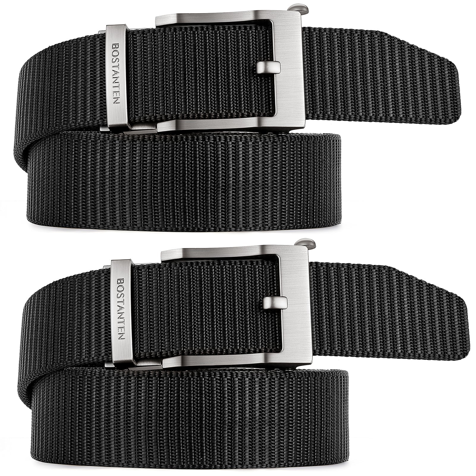 BOSTANTEN Men's Ratchet Dress Belts 2 Packs, Trim to Fit