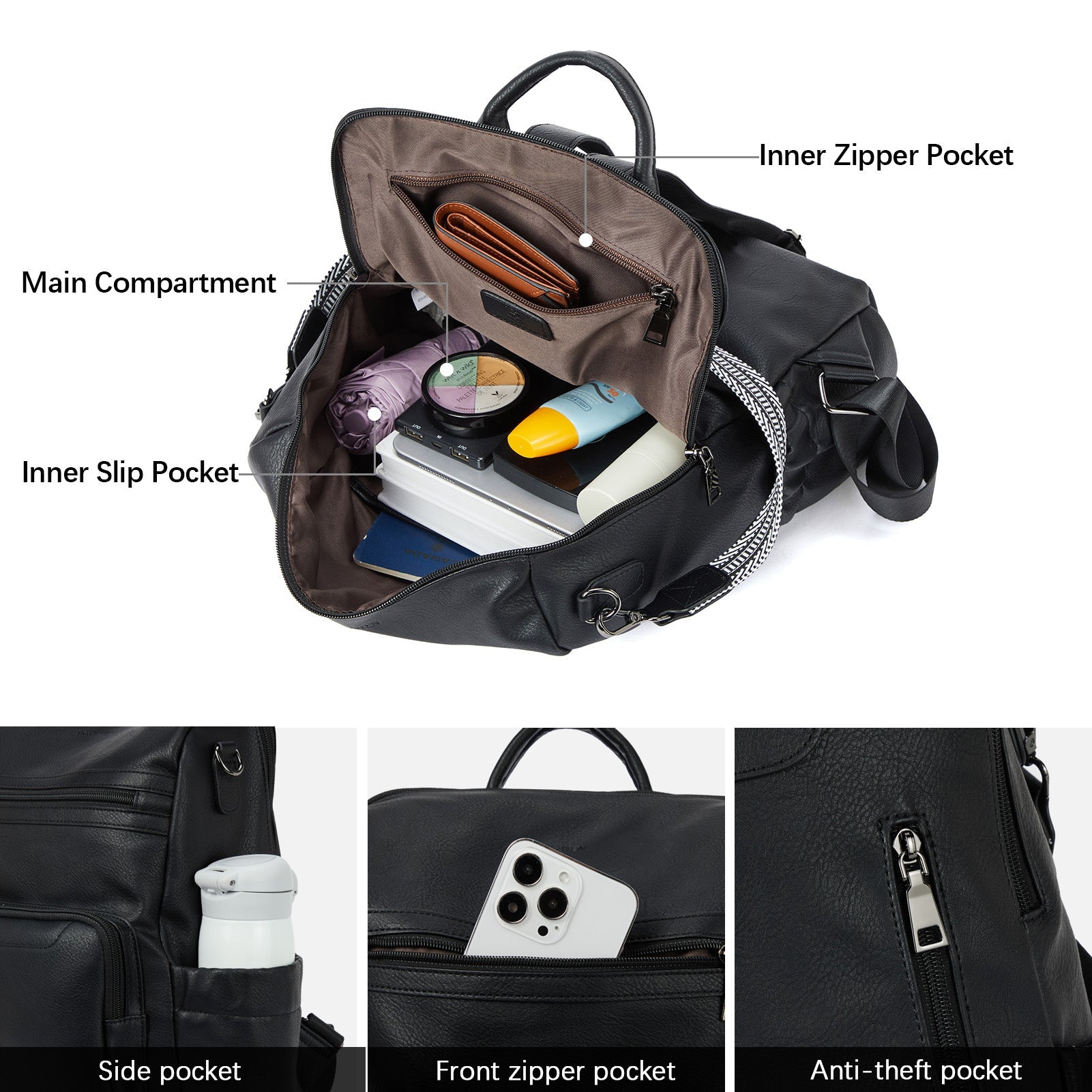 Nombongo Large Convertible Backpack Travel Bag - Two Sizes