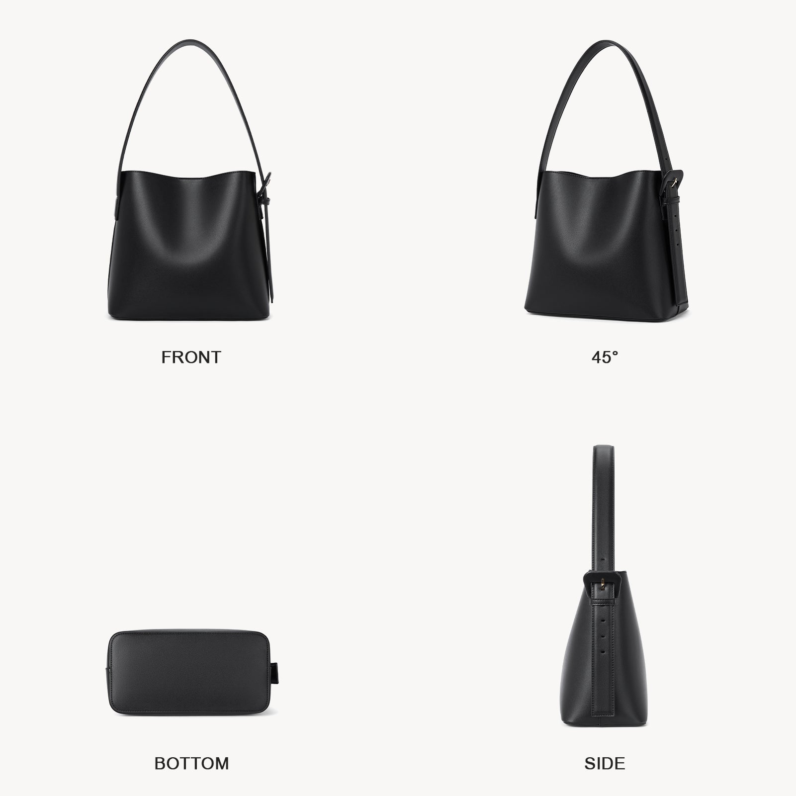 Lotty Soft Leather Chic Bucket Bag