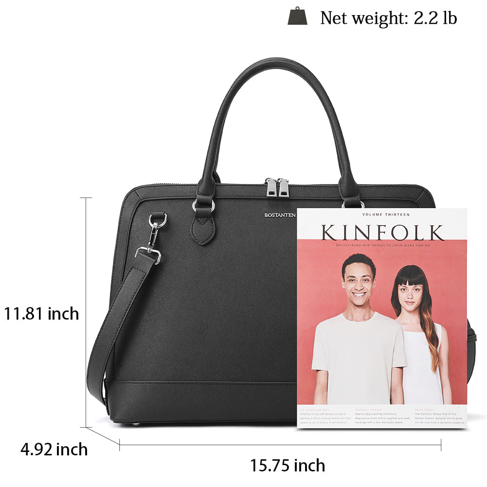 Jasmina Genuine Leather Computer Briefcase —Low-key