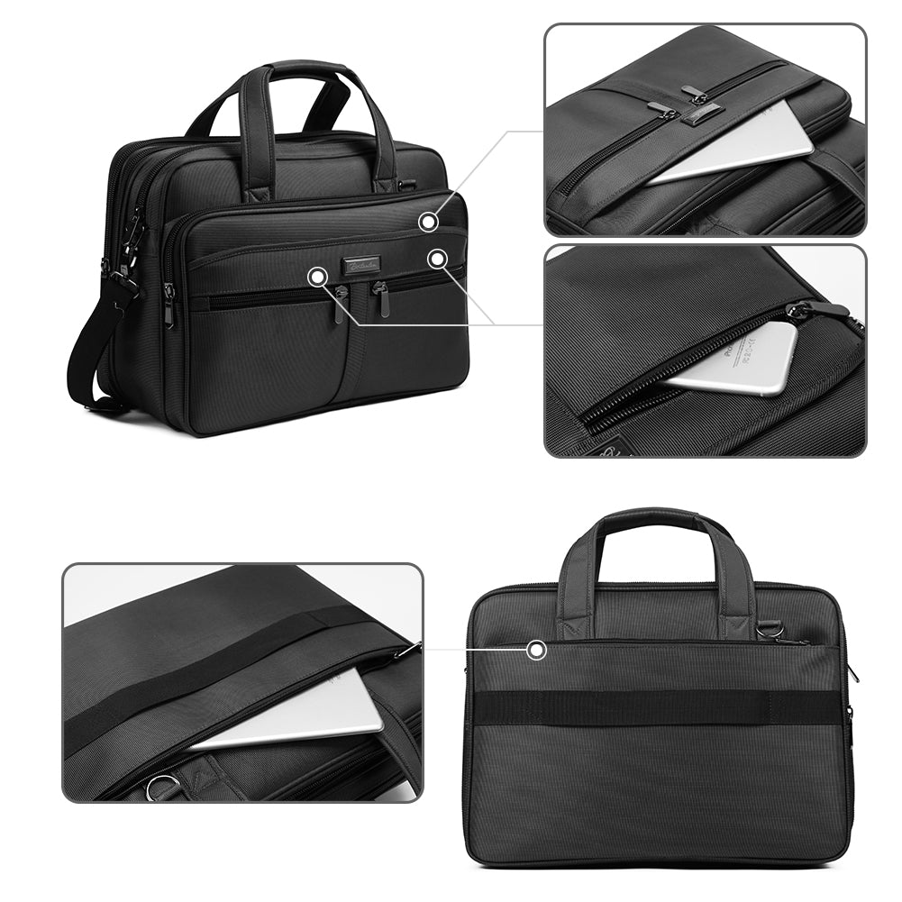 Waterproof Nylon Briefcase Expandable Travel Bag | 17' Laptop