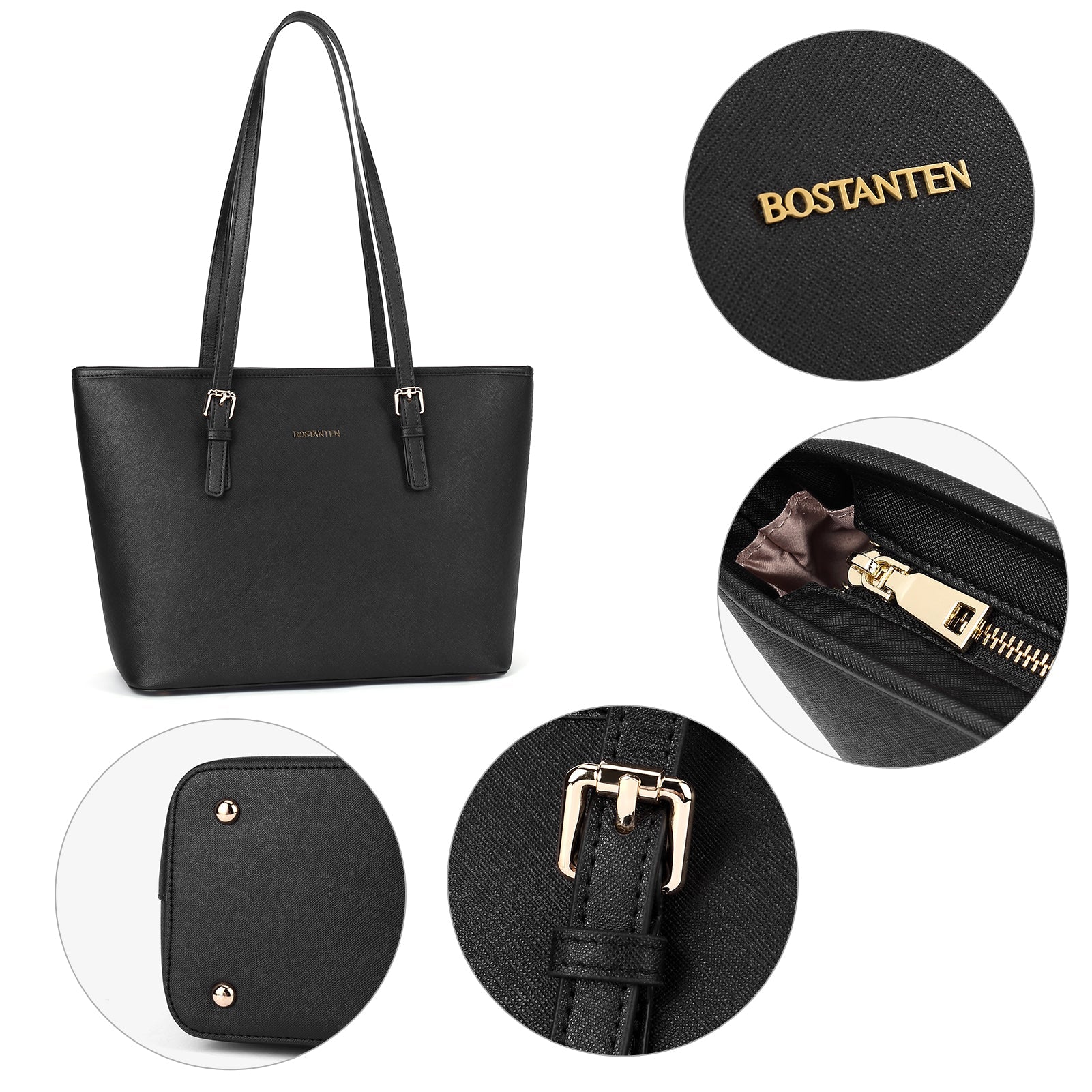 BOSTANTEN Women Handbag Genuine Leather Tote Bag Shoulder Purses