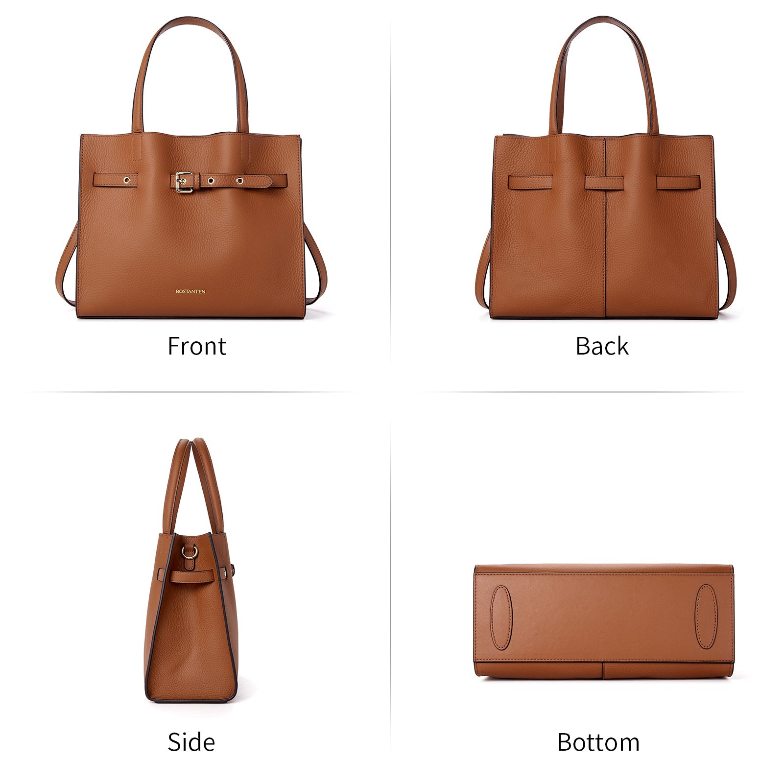 BOSTANTEN Women Handbags Purses Leather Tote Bags Designer Fashion Top Handle Crossbody Bags with Zipper Pouch