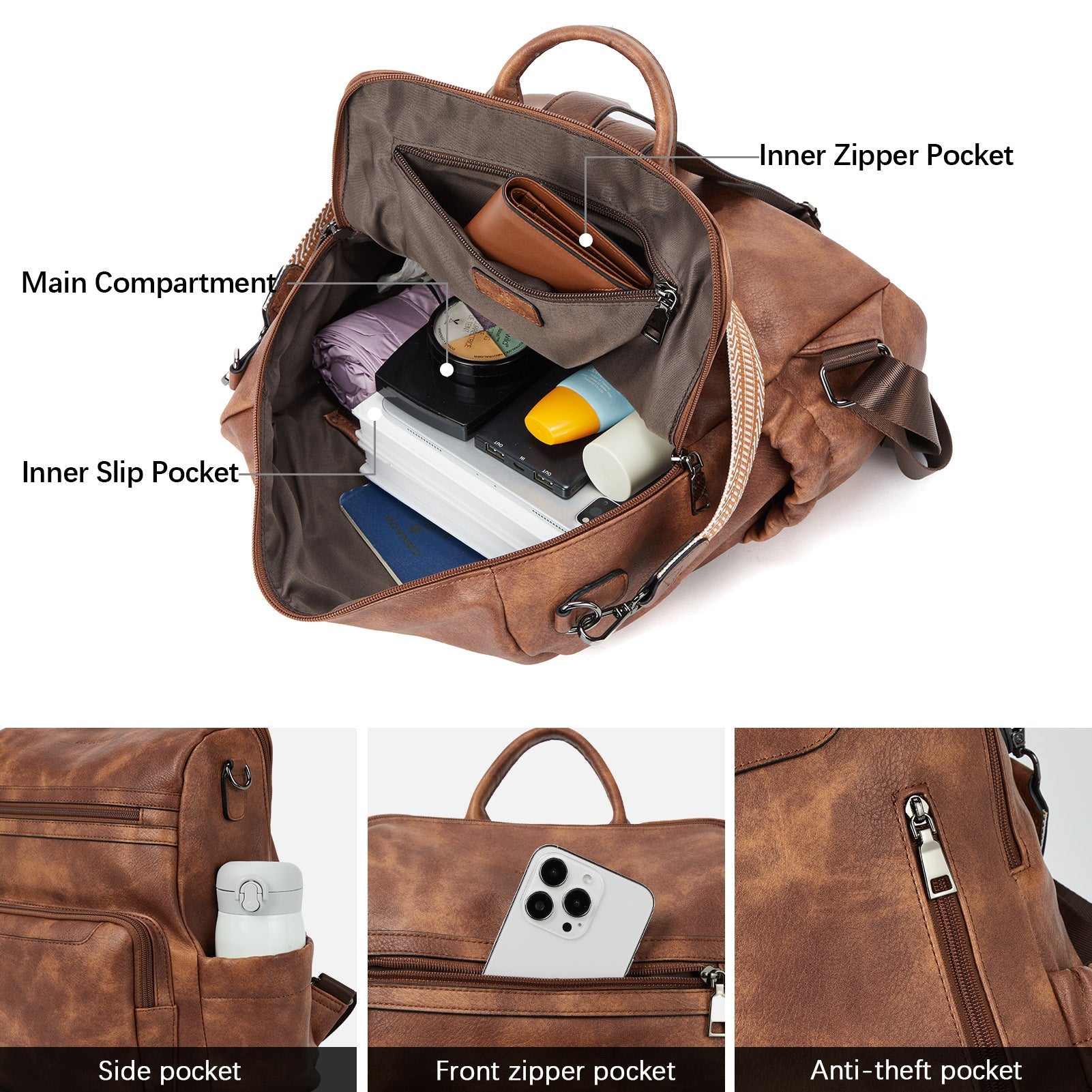 Nombongo Large Convertible Backpack Travel Bag - Two Sizes