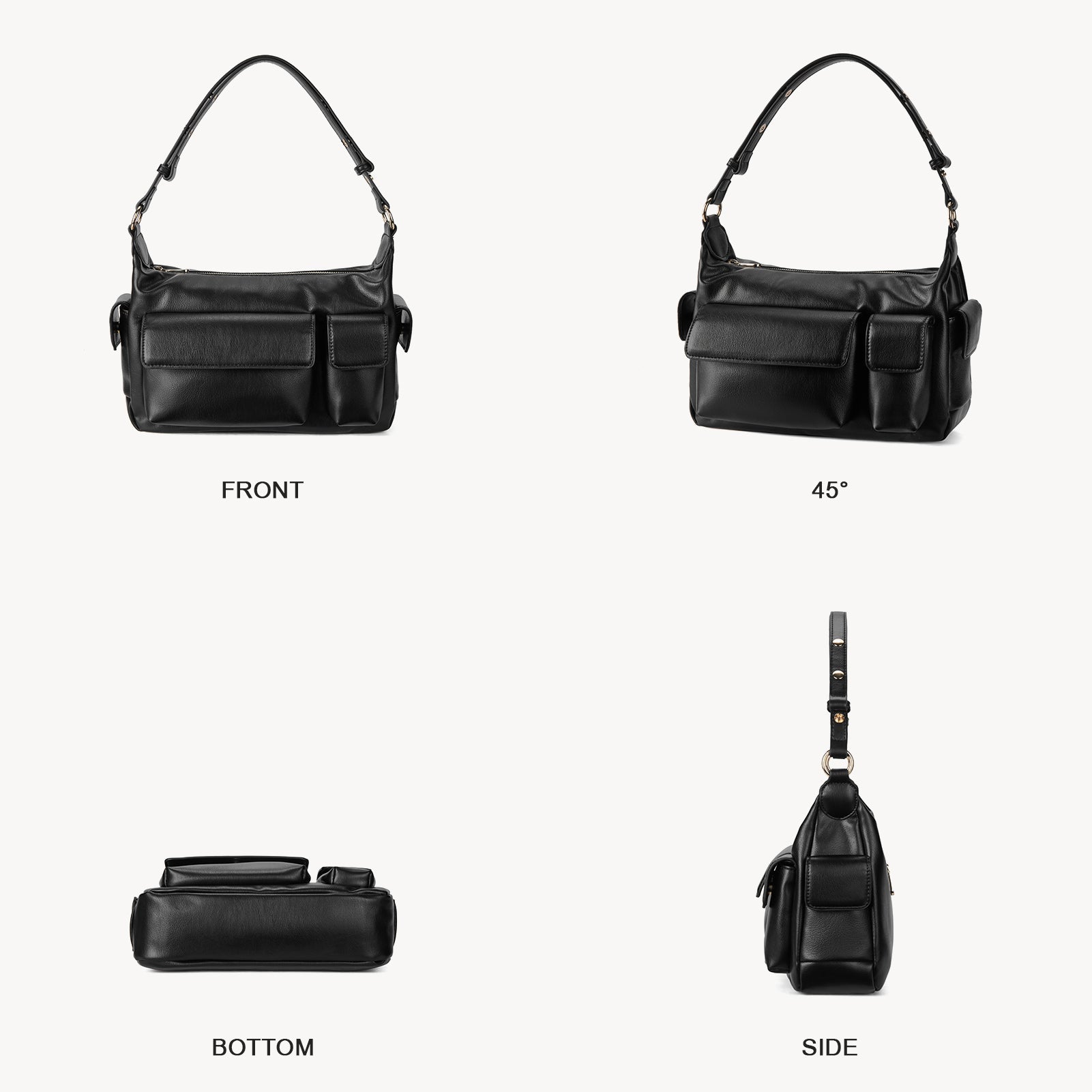 Kweli Distressed Cargo Pocket Shoulder Bag