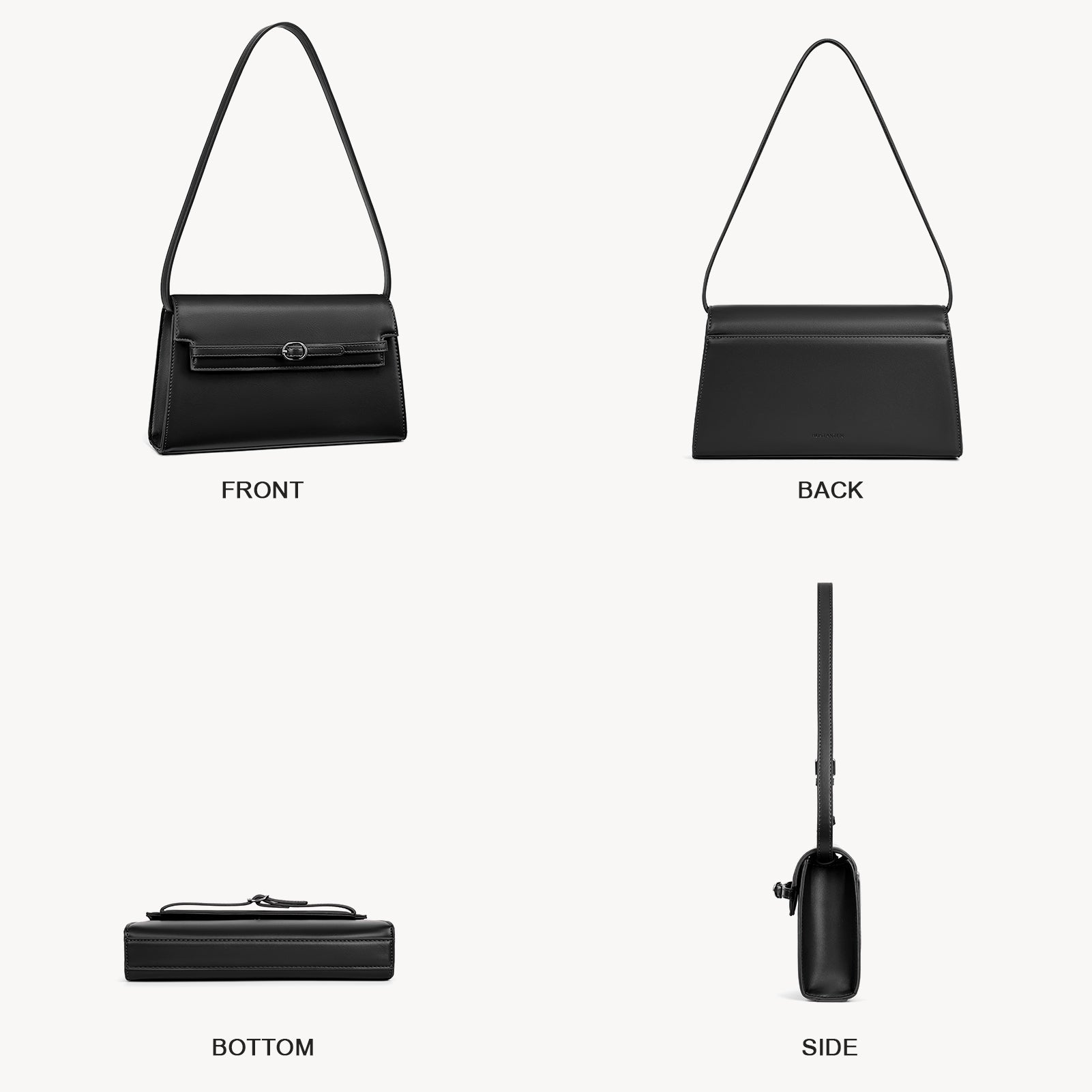 Kweli Belted Elegance Leather Shoulder Bag