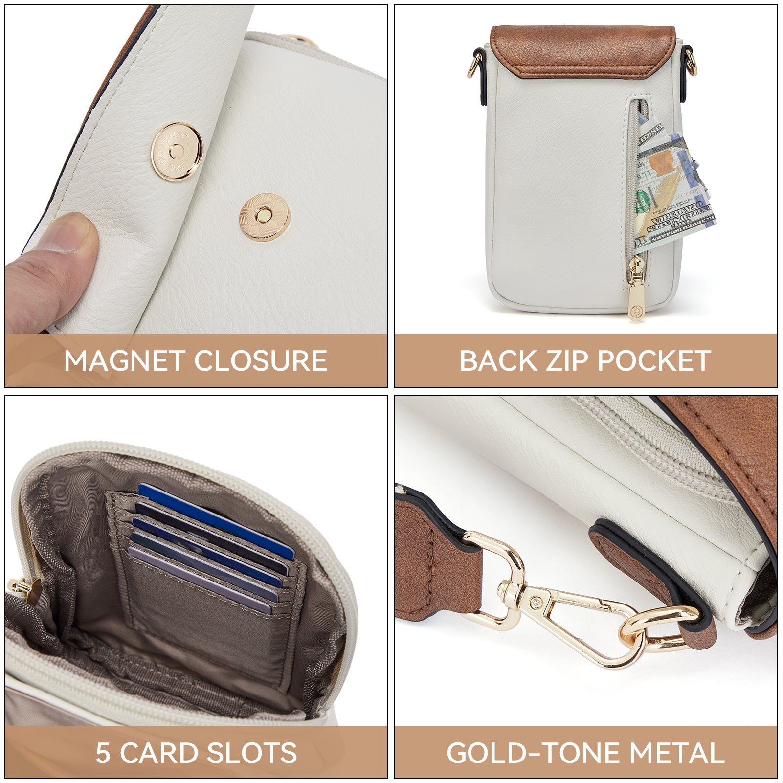 Phone Crossbody Bag – Diamond Pattern Strap