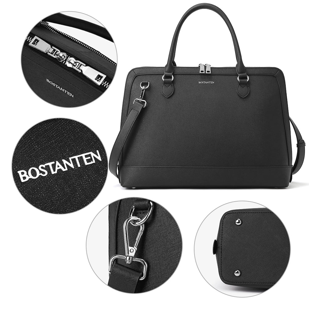 Jasmina Genuine Leather Computer Briefcase —Low-key