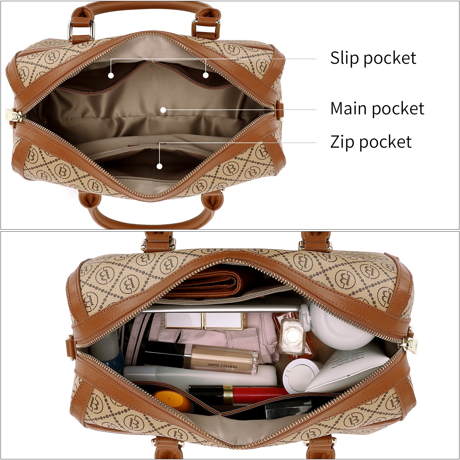 BOSTANTEN Womens Handbags Genuine Leather Designer Tote Bag Ladies Top Handle Crossbody Purse