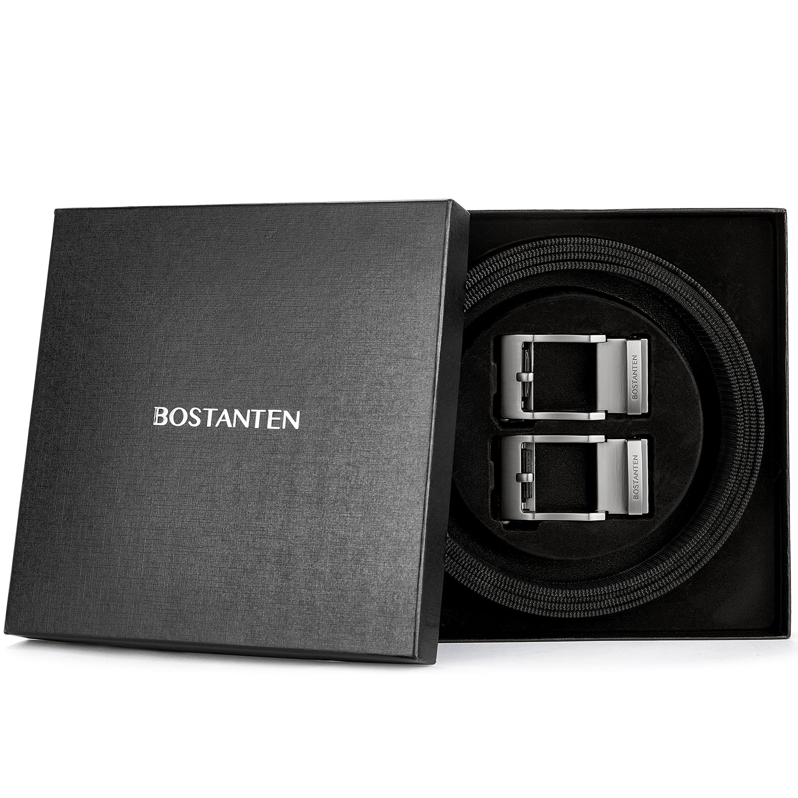 BOSTANTEN Men's Ratchet Dress Belts 2 Packs, Trim to Fit