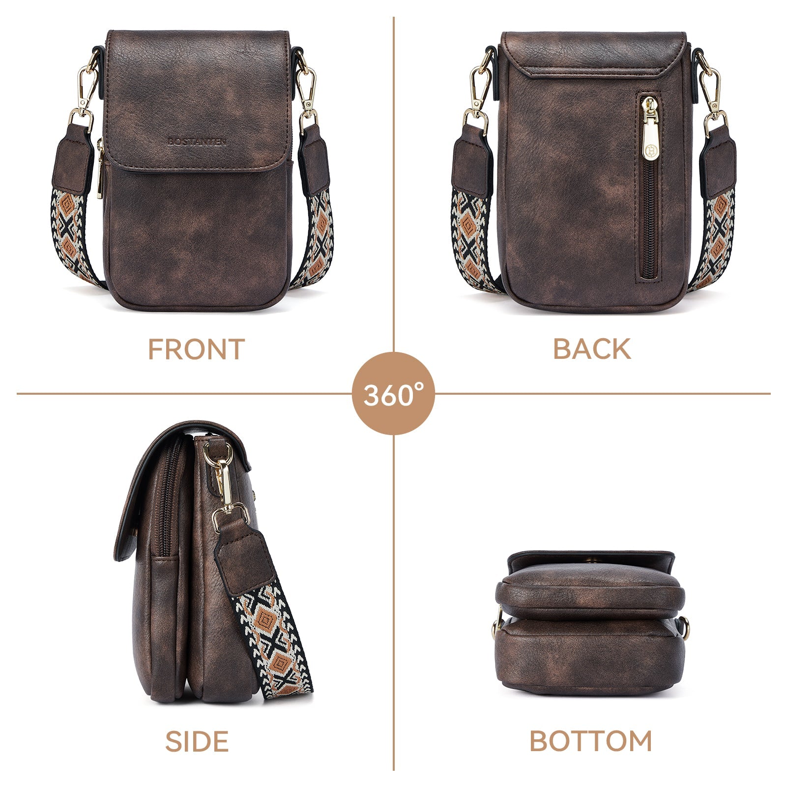 Phone Crossbody Bag – Diamond Pattern Strap
