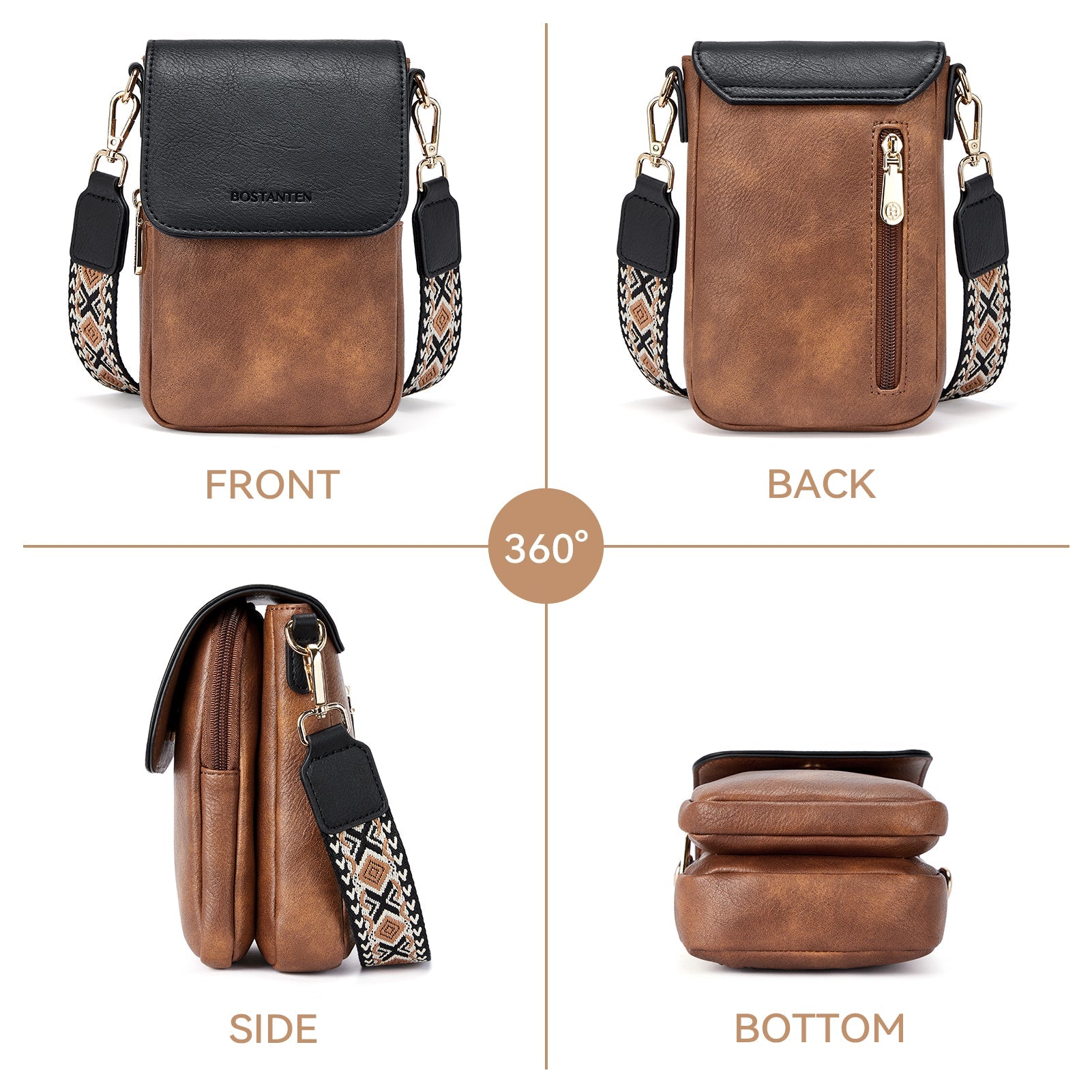 Phone Crossbody Bag – Diamond Pattern Strap