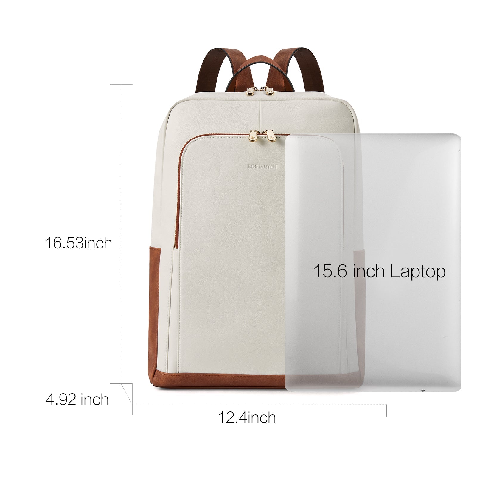 Baish Women Leather Laptop Backpack Travel Business Work Daypack