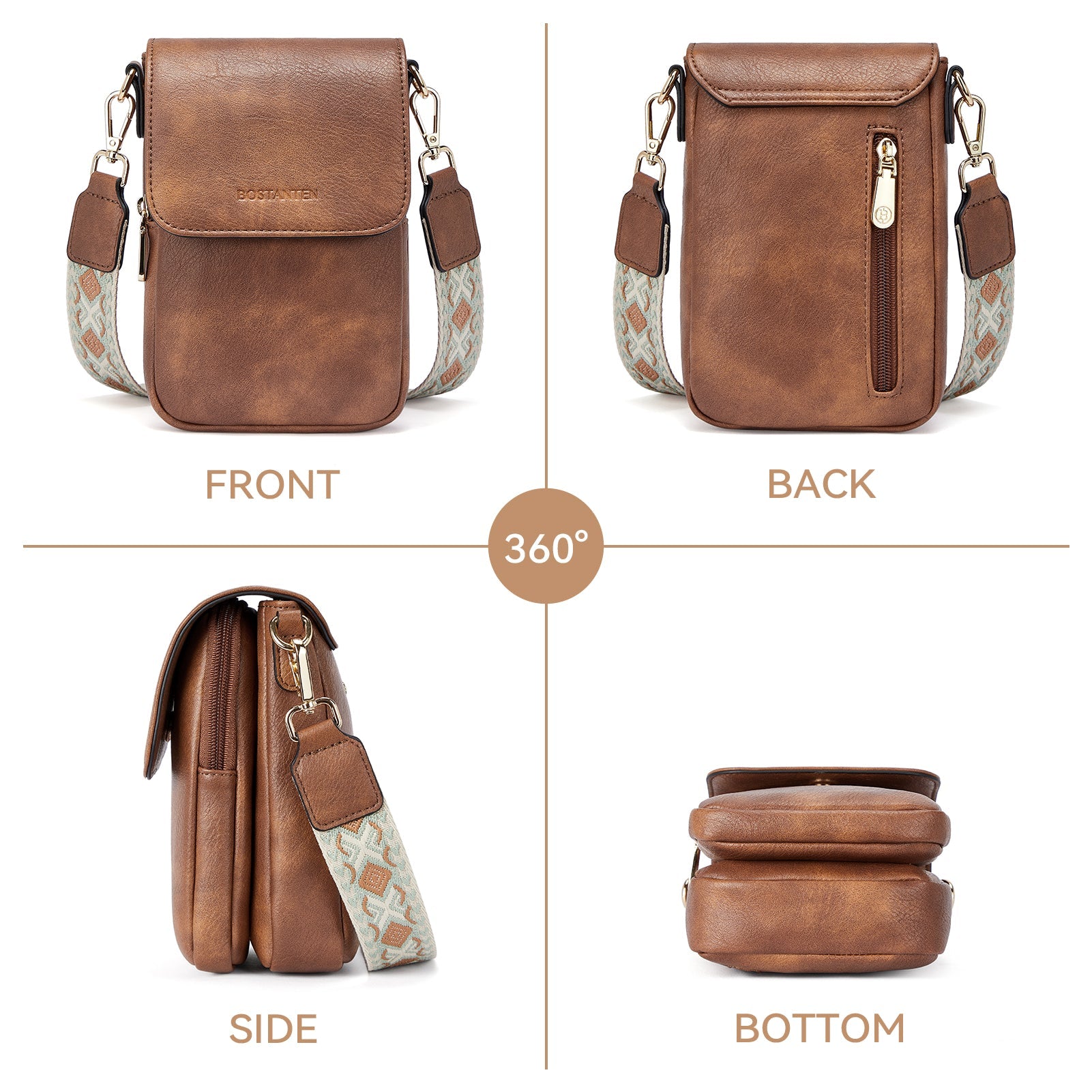 Phone Crossbody Bag – Diamond Pattern Strap