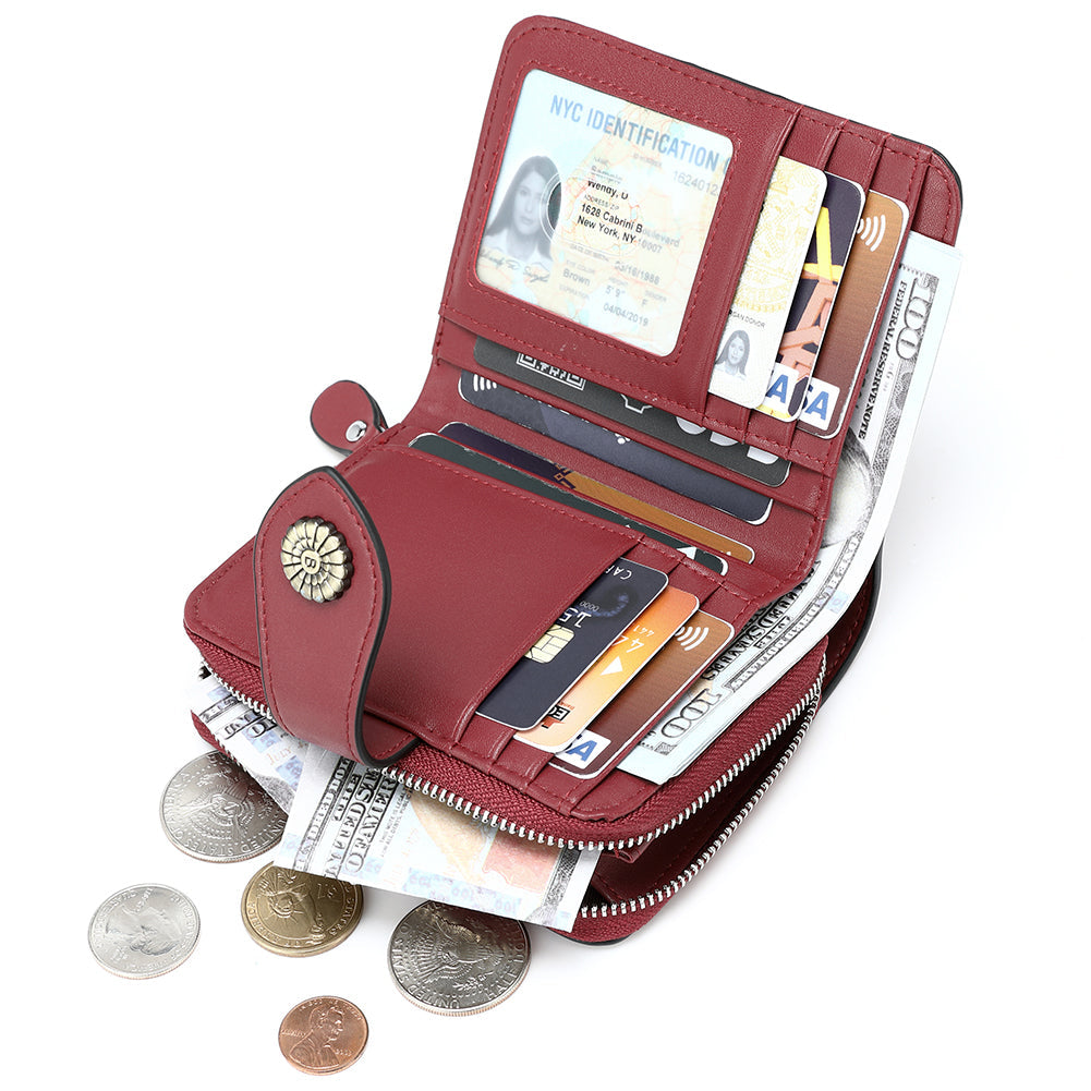 Rozenn Full Grain Leather Money Clip Wallet —— Small Bifold