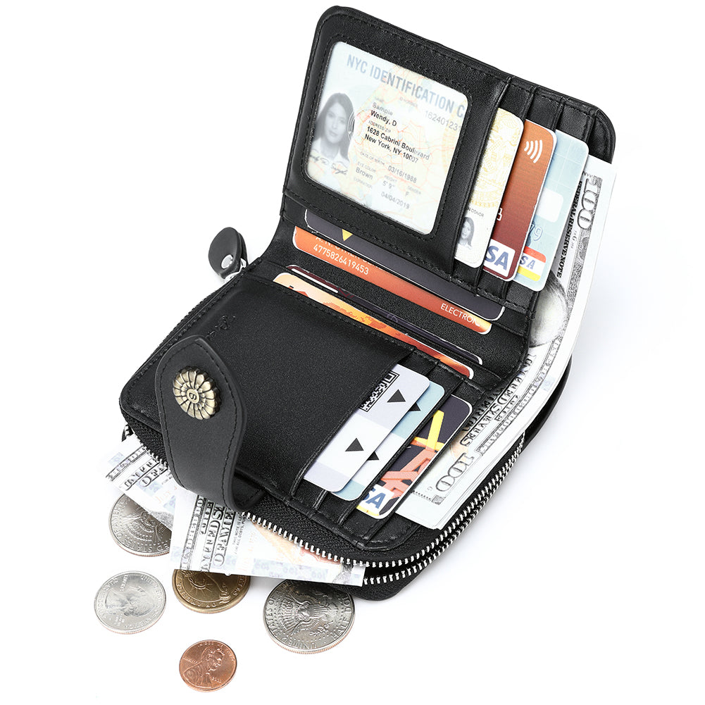 Rozenn Full Grain Leather Money Clip Wallet —— Small Bifold