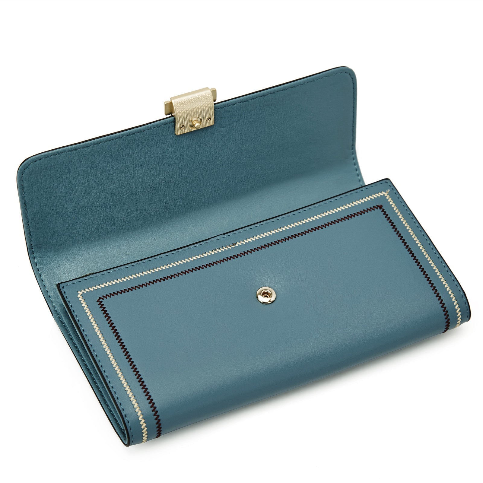 BOSTANTEN Womens Wallet Large Capacity Cash Clutch Purse with Buckle Credit Cards Holder