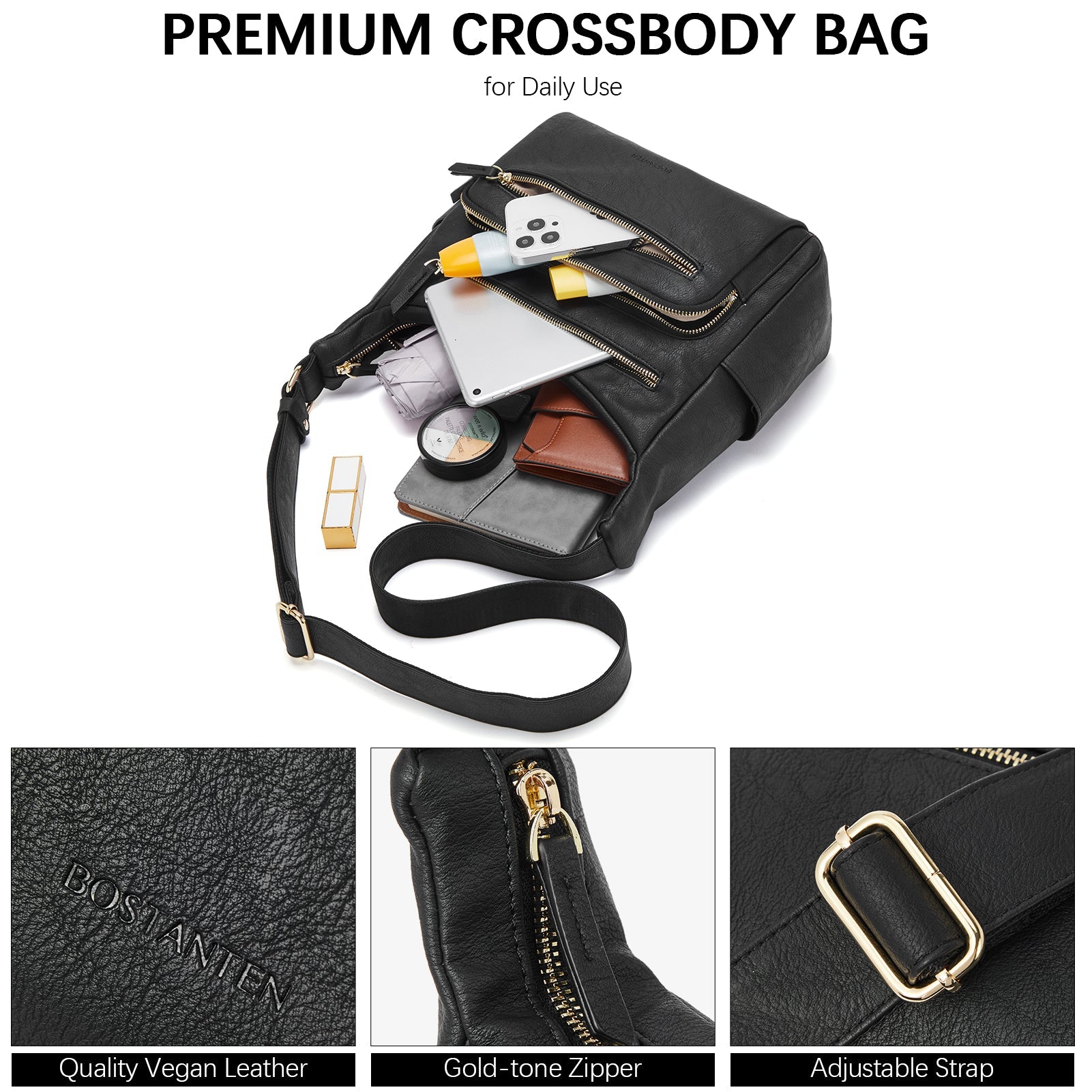 Evelyn Multi Pocket Shoulder Hobo Bag