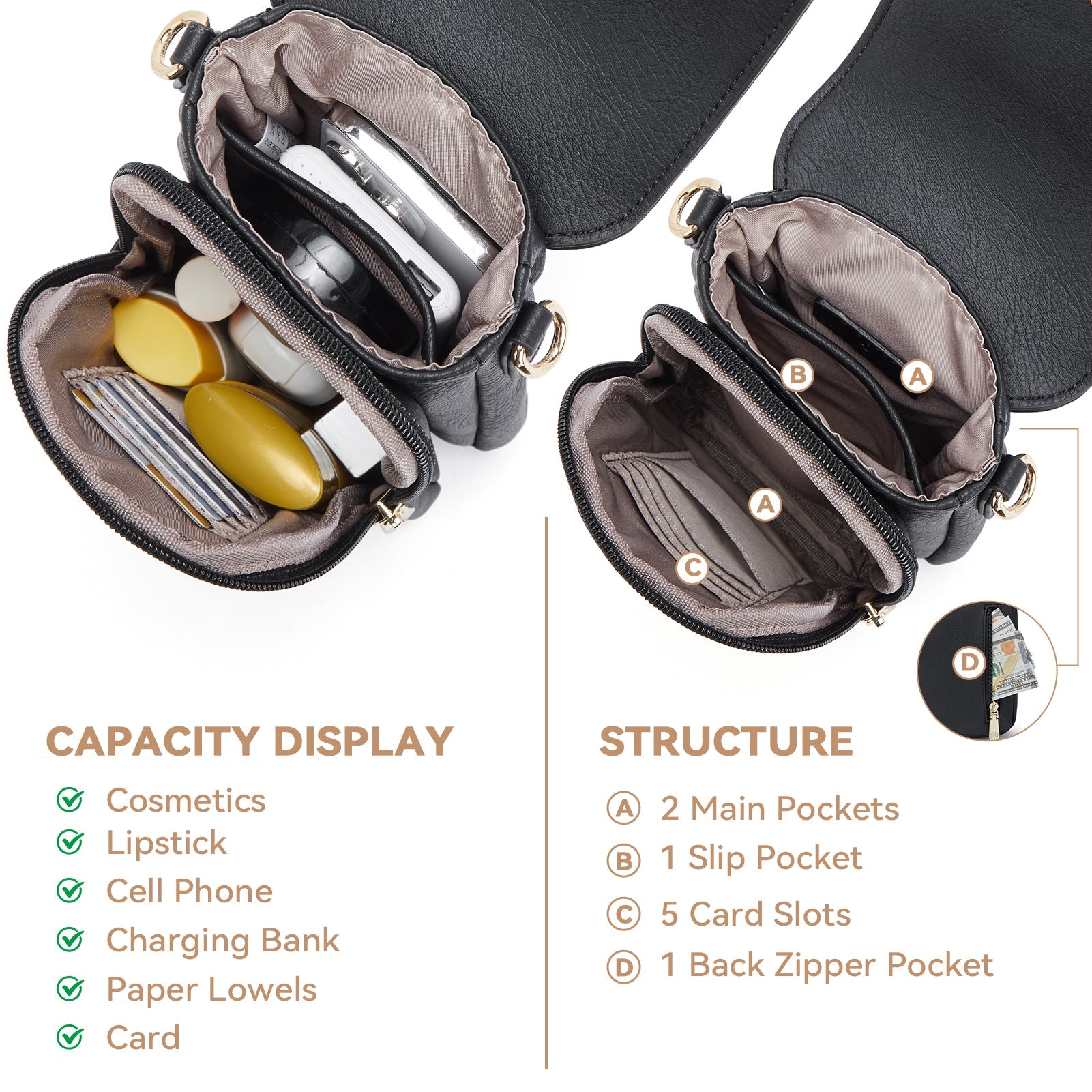 Phone Crossbody Bag – Diamond Pattern Strap
