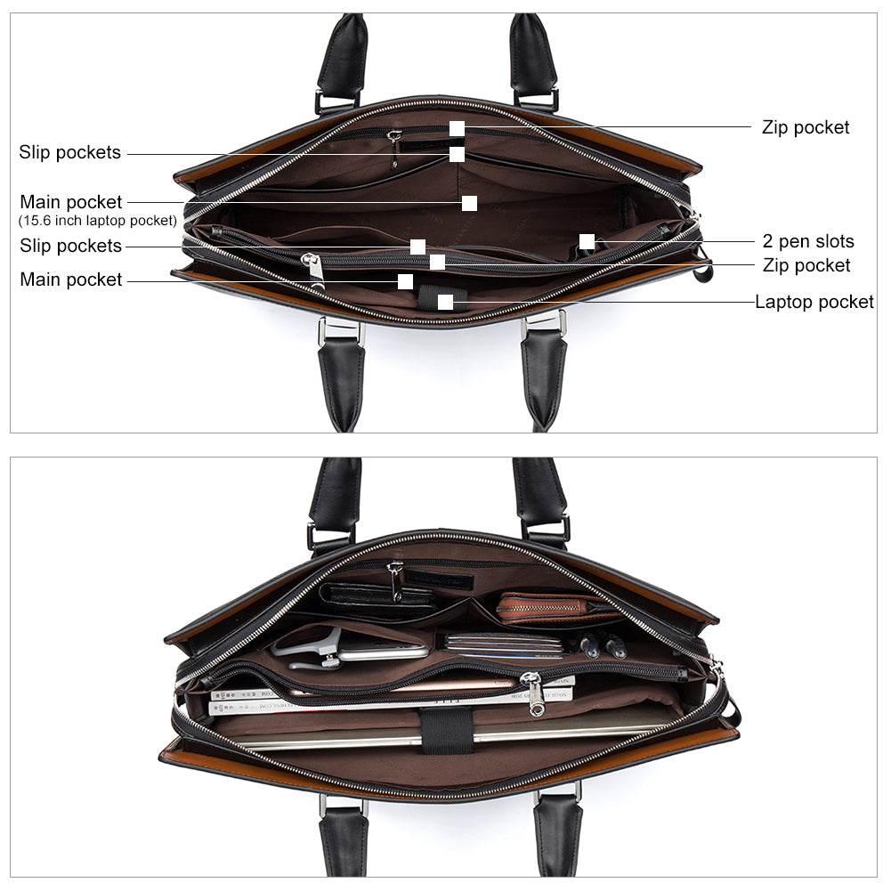 Machk Leather Laptop Briefcase