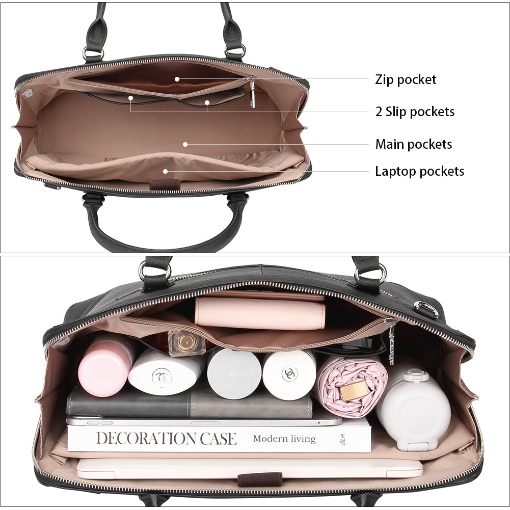 Jasmina Genuine Leather Computer Briefcase —Low-key