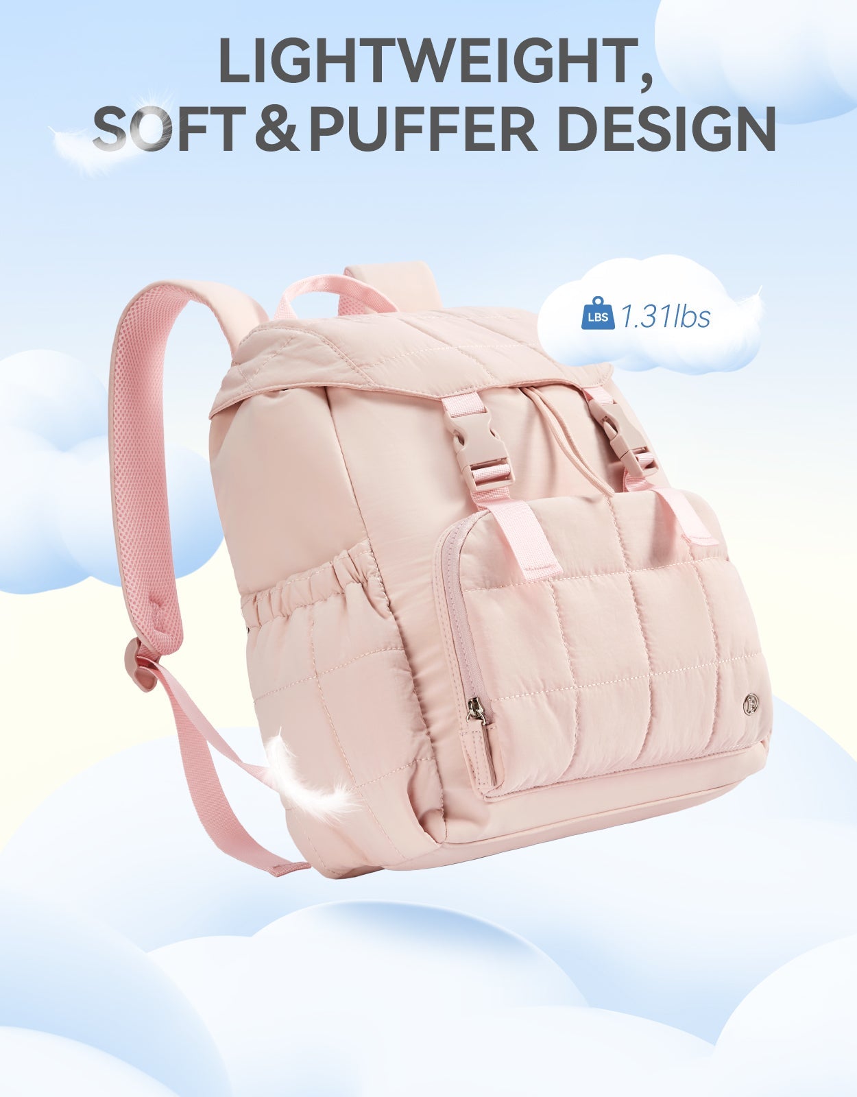 AVE 15.6 Inch Taslan Quilted Lightweight Laptop Backpack