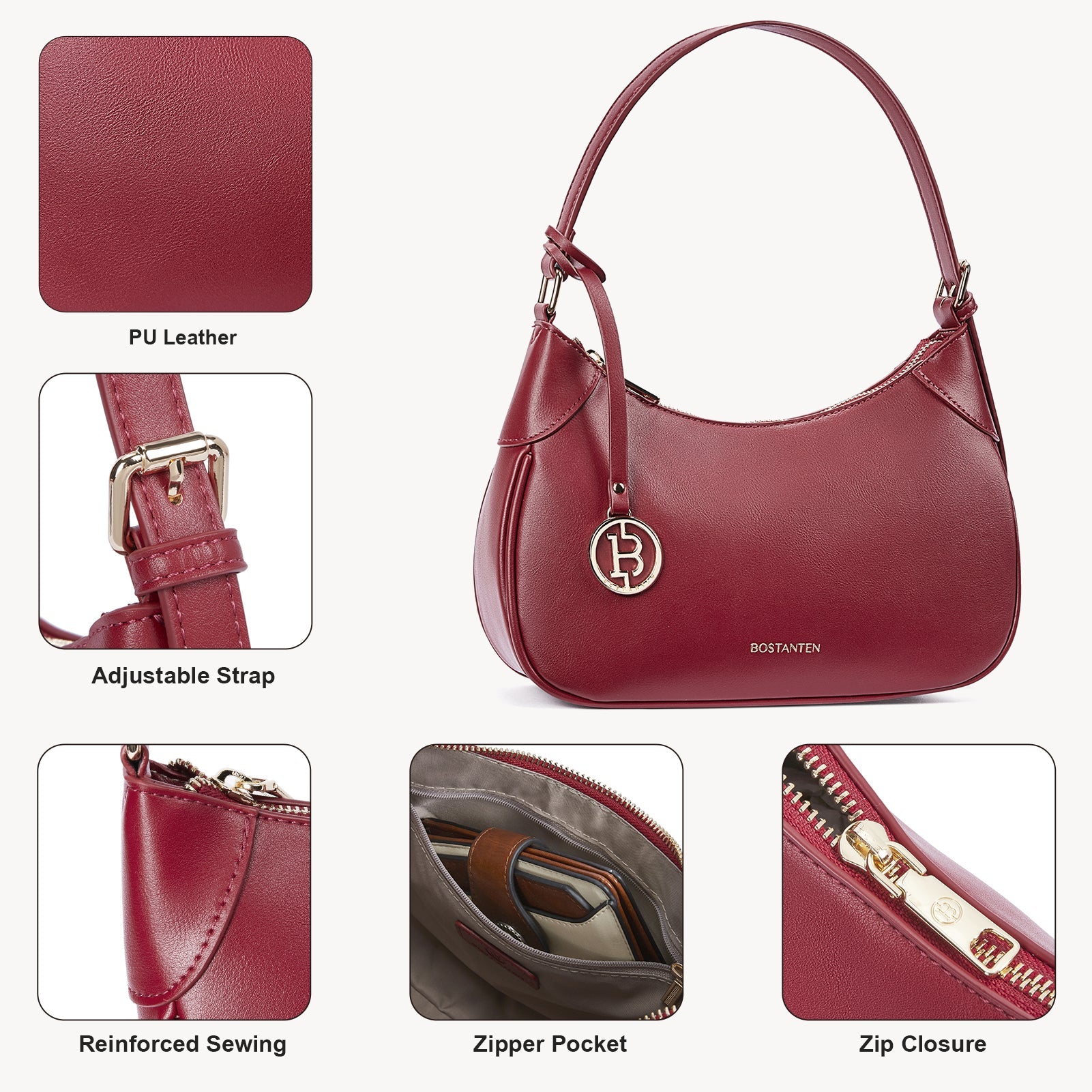 KWELI Trendy Crescent Women Shoulder Bag