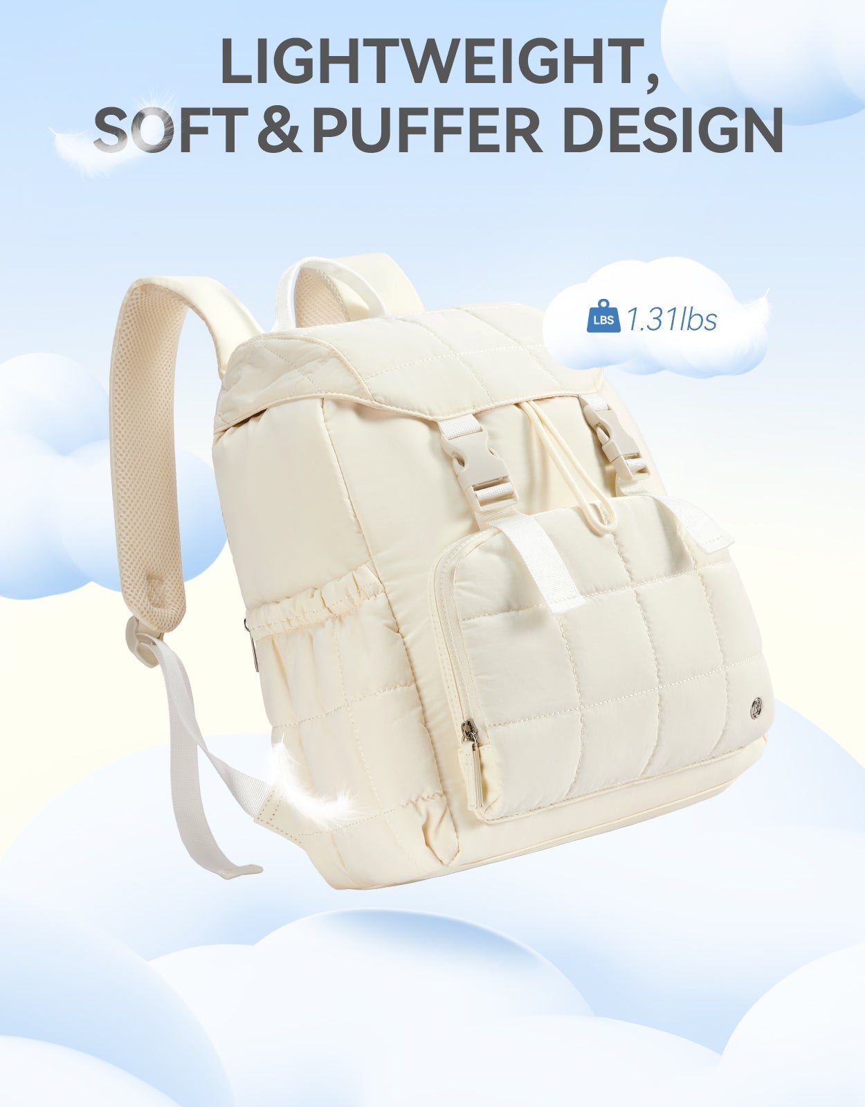 AVE 15.6 Inch Taslan Quilted Lightweight Laptop Backpack