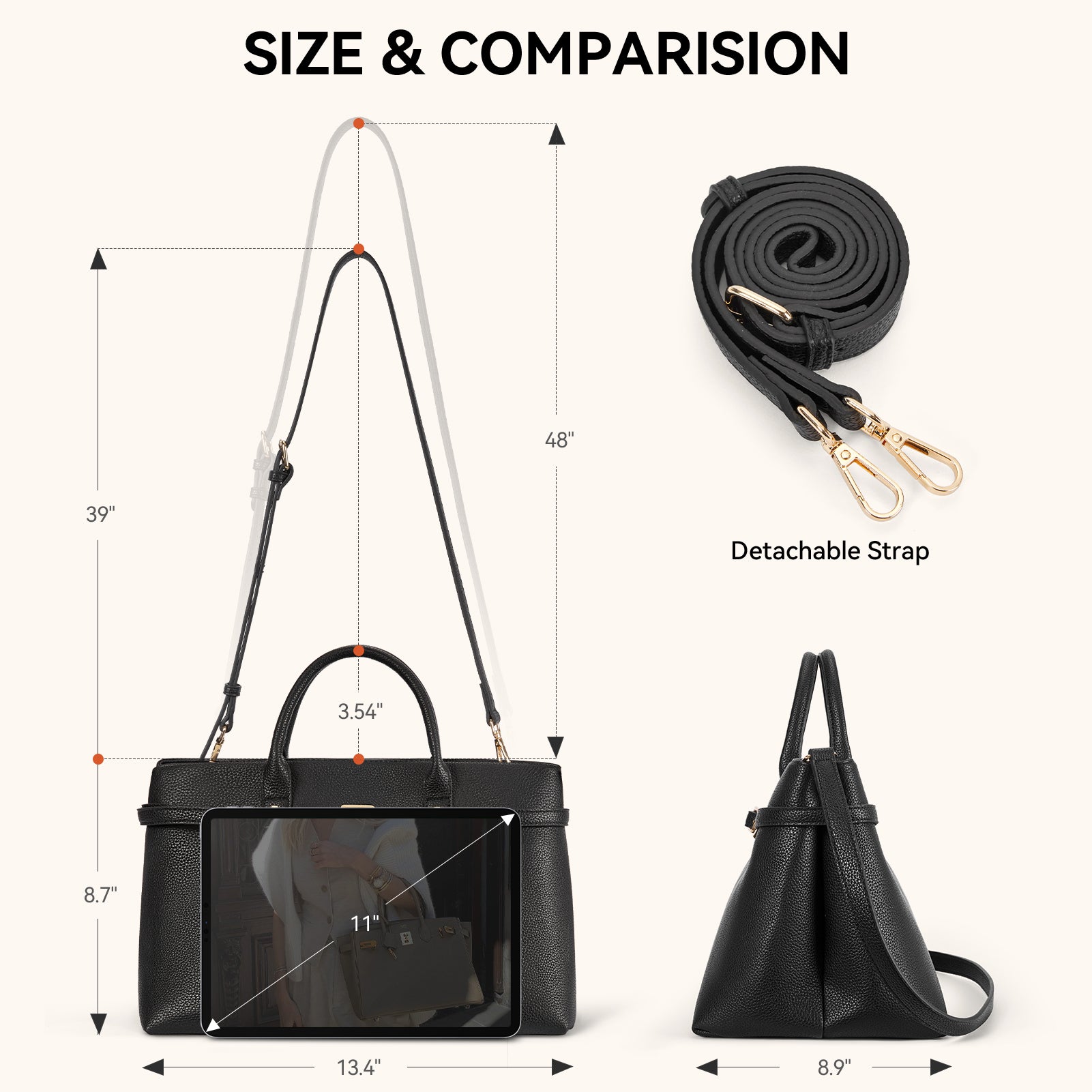 Claire Elegant Suede Top Handle Tote Handbag — DIY-able Outer Belt