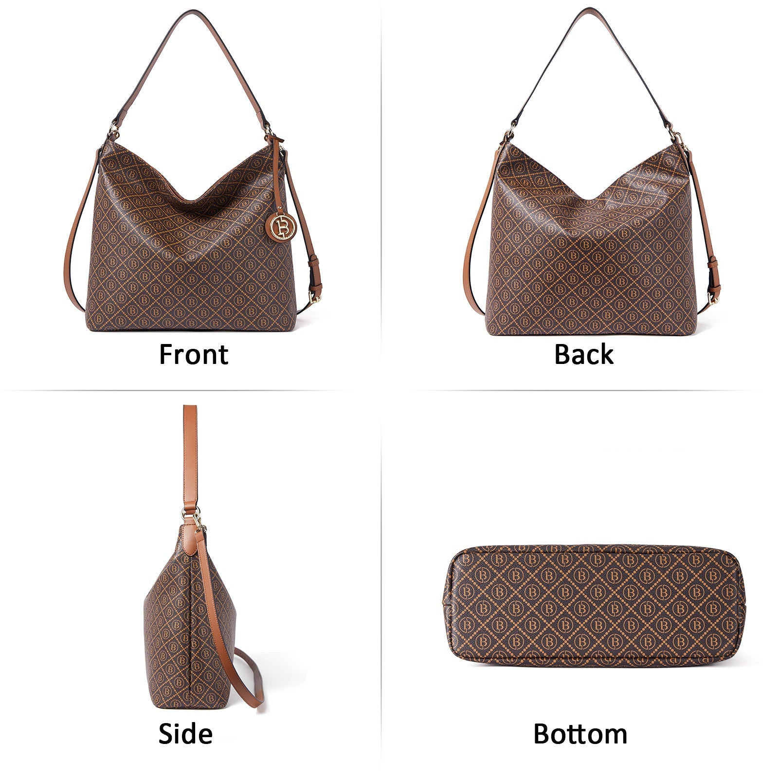 Kweli Durable Large Leather Hobo Shoulder Bag for Every Day Use