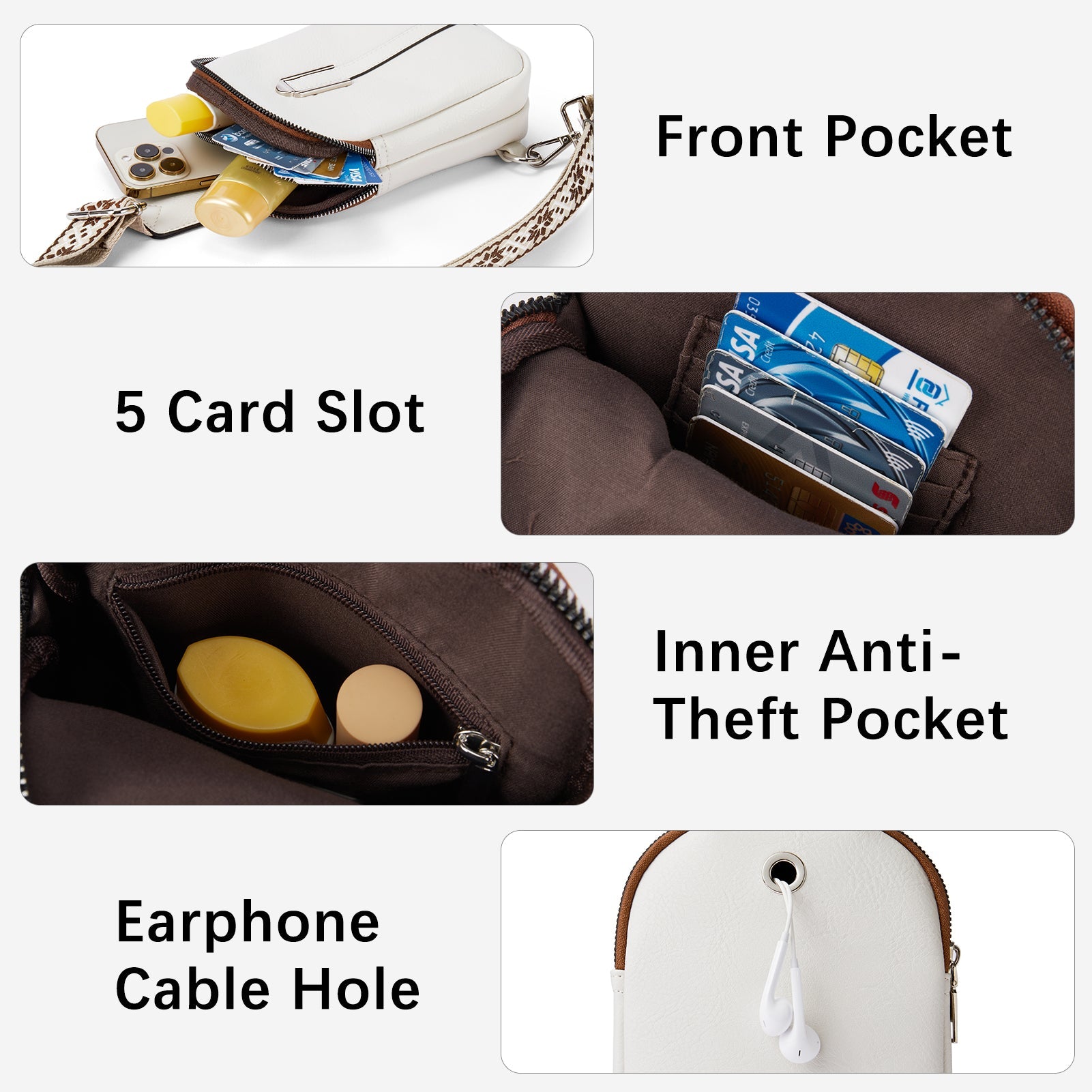 Aurora Adjustable Embroidered Shoulder Strap Crossbody Bag for Women