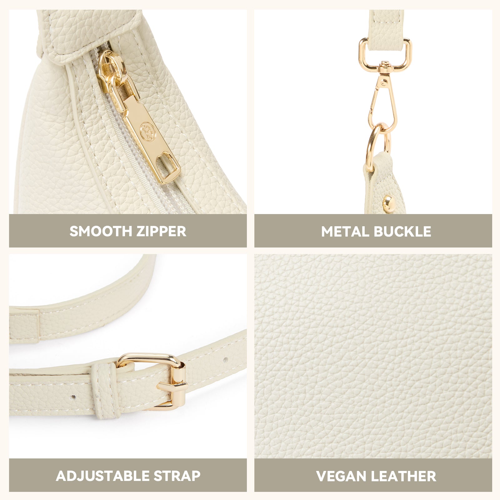 KWELI Crescent Clutch Handbag — Removable Shoulder Strap
