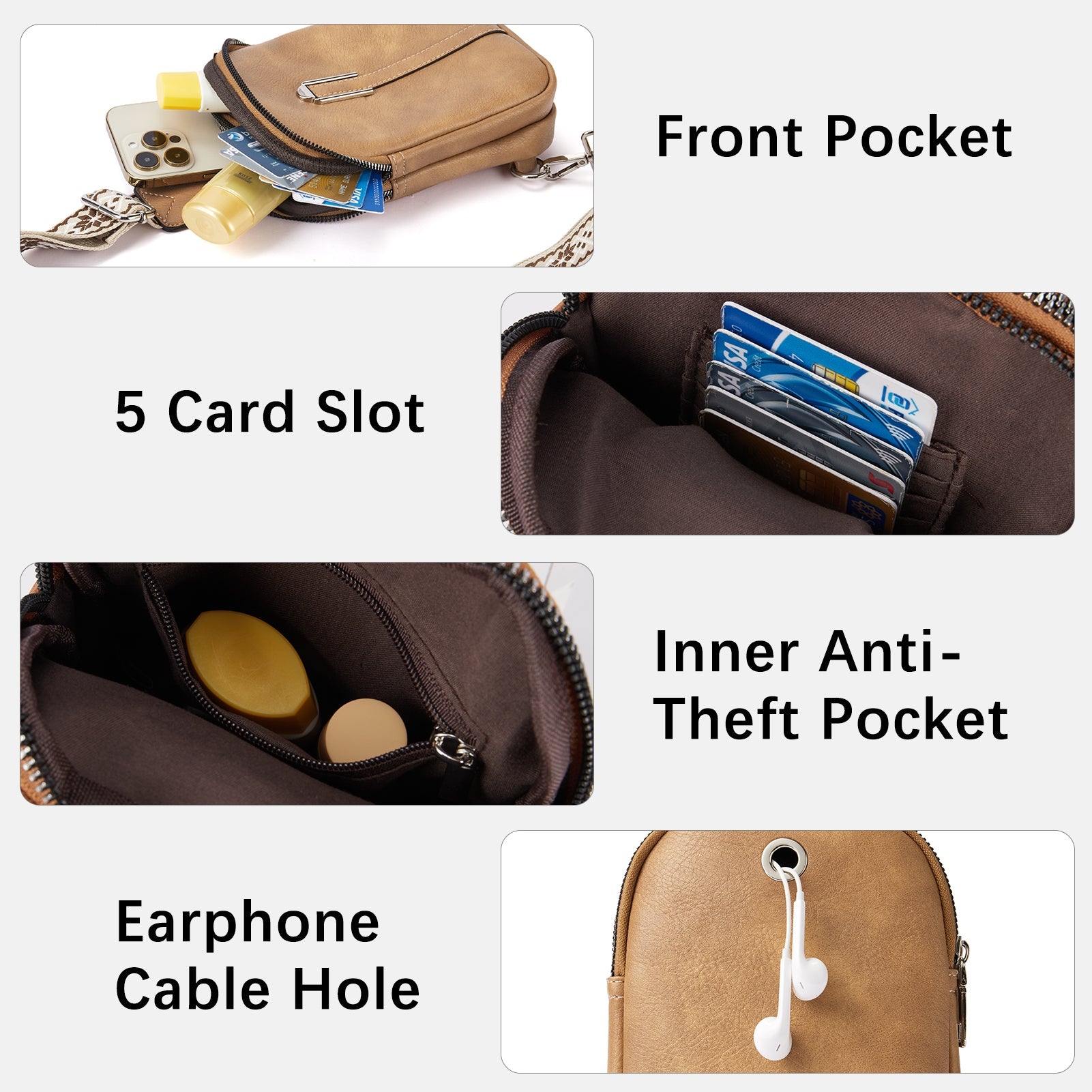 Aurora Adjustable Embroidered Shoulder Strap Crossbody Bag for Women