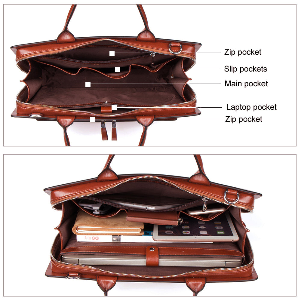 Carol Womens Leather Briefcase — Capable