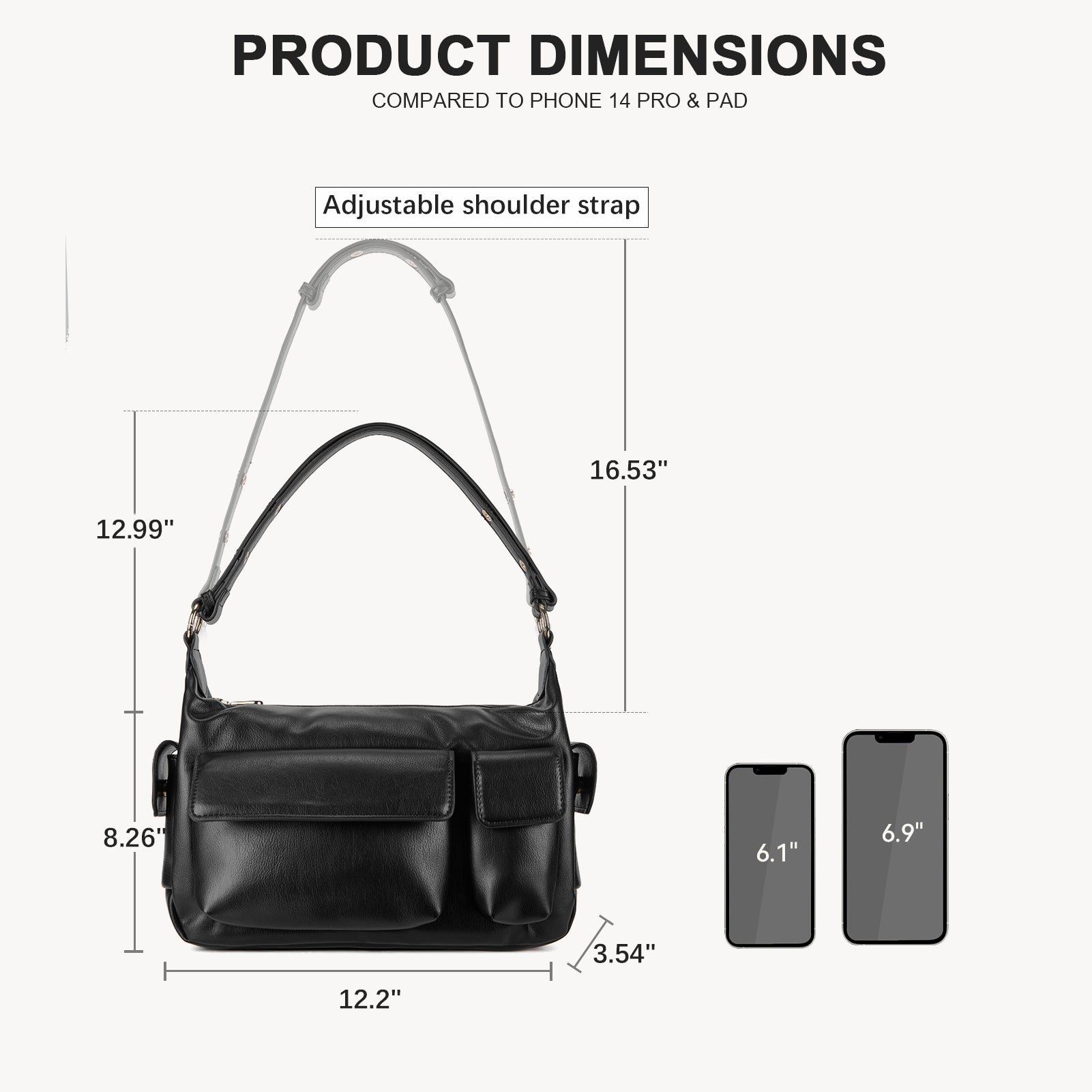 Kweli Distressed Cargo Pocket Shoulder Bag