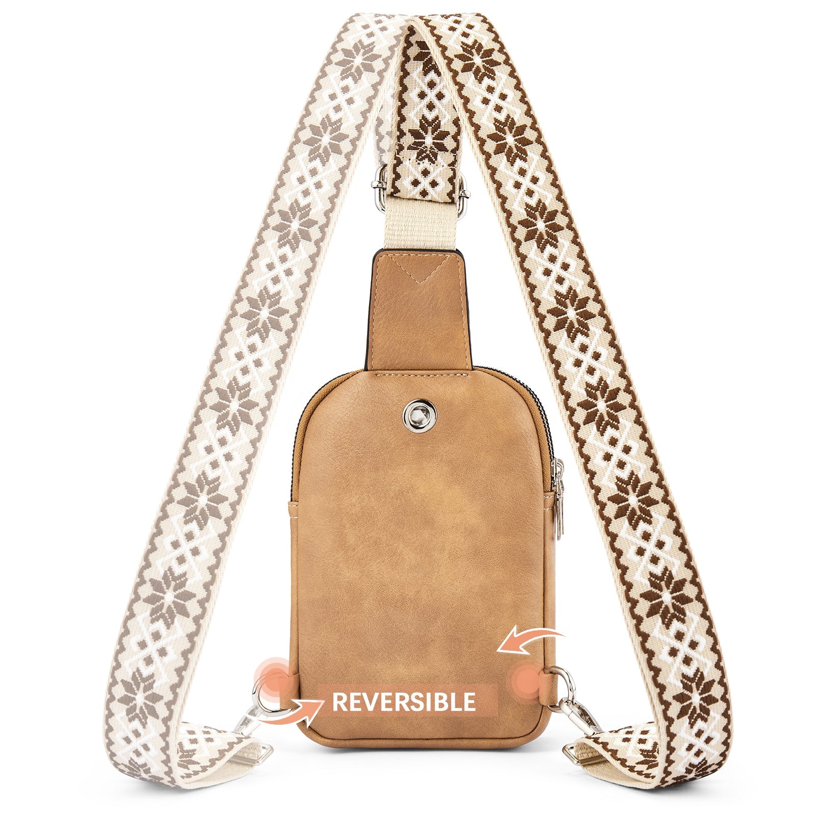 Aurora Adjustable Embroidered Shoulder Strap Crossbody Bag for Women