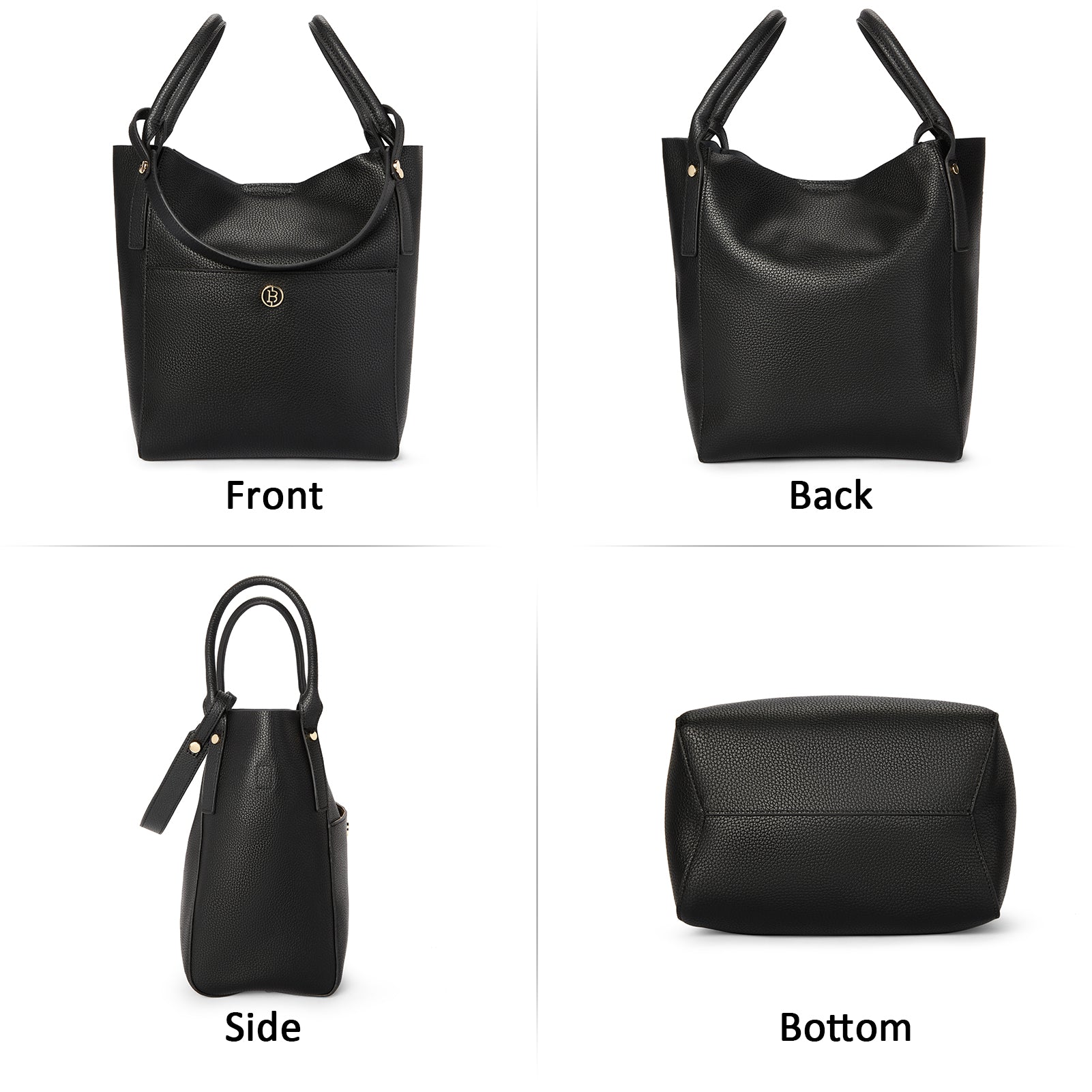 BOSTANTEN Women Handbags Leather Purses Designer Hobo Bucket Tote Bags with Zipper Pouch