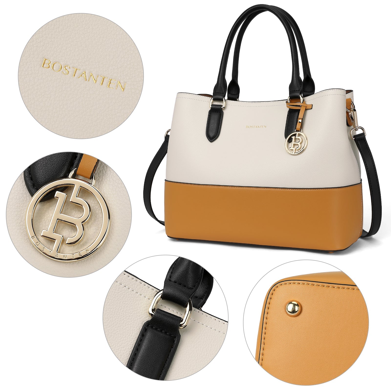 Satchel Handbags Leather Tote Purses Two Tone Designer Work Top Handle