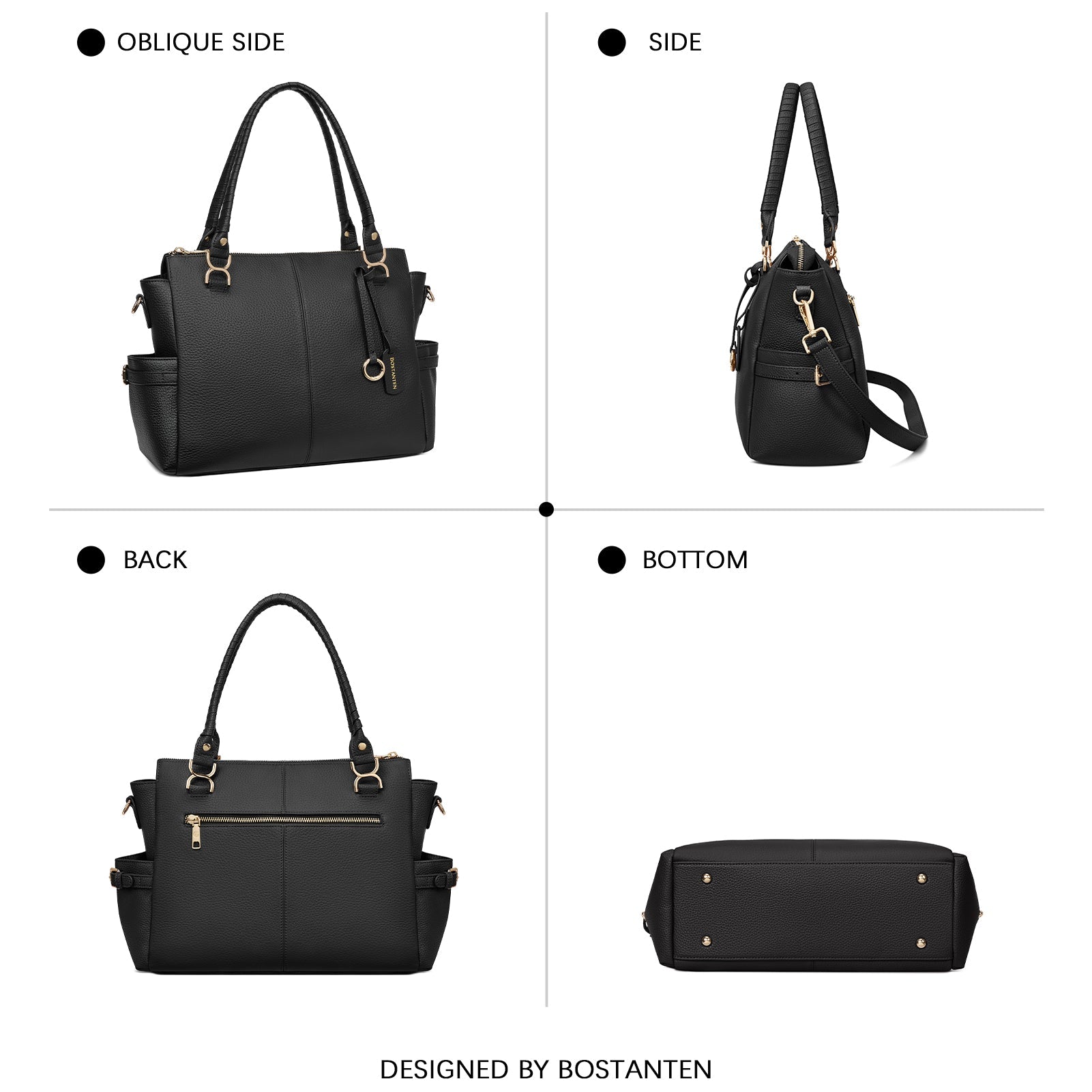 Nevin Genuine Pebbled Leather Everyday Carryall Tote