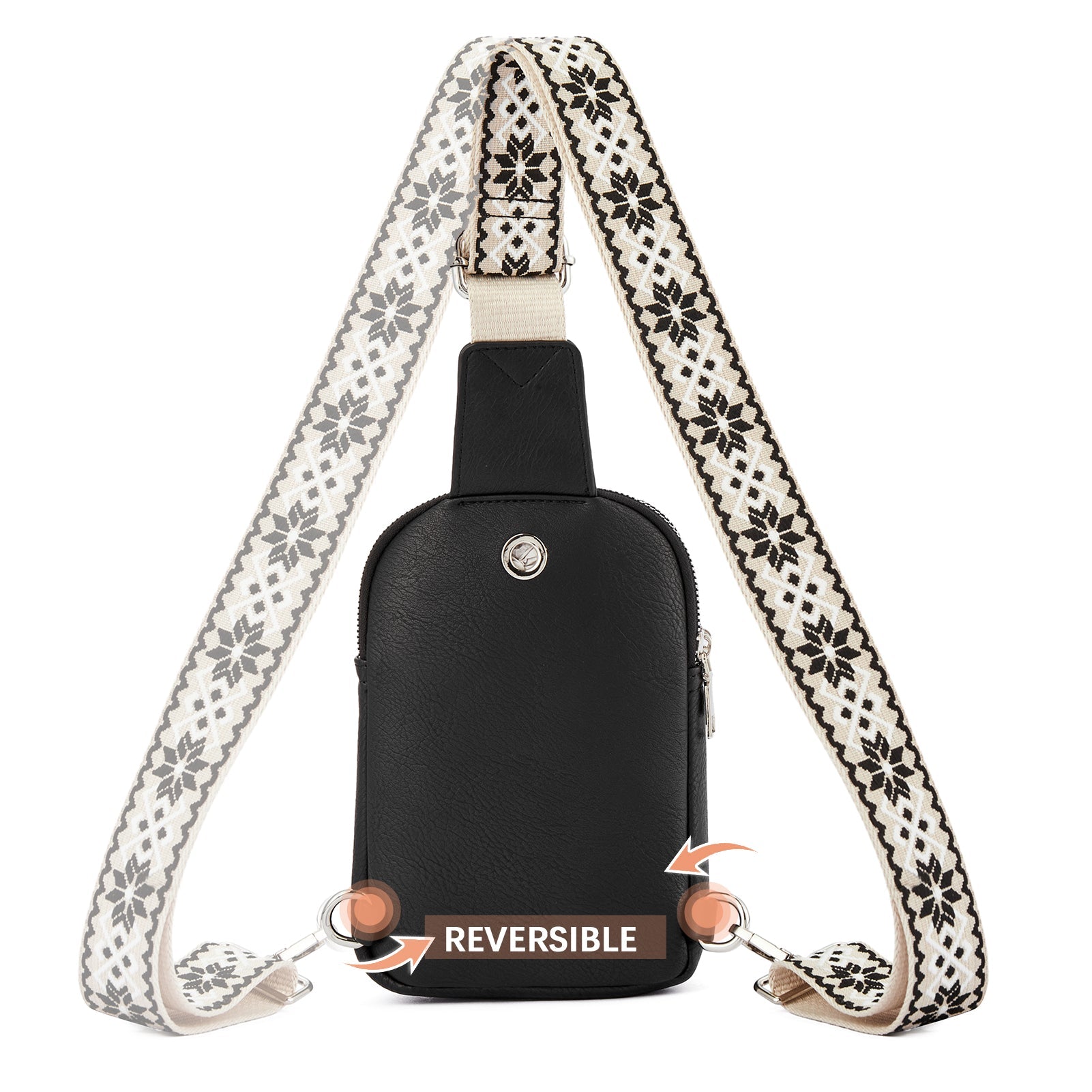 Aurora Adjustable Embroidered Shoulder Strap Crossbody Bag for Women