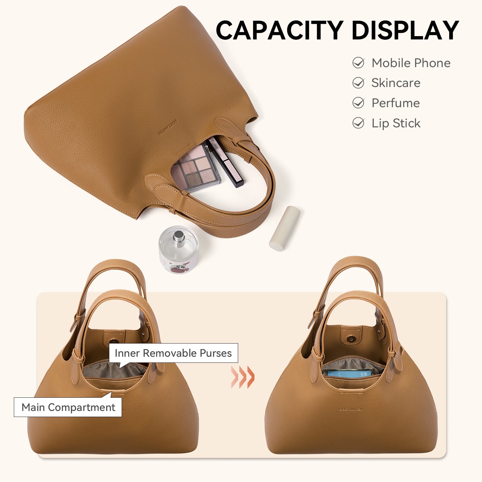 CLAIRE Soft Leather Slouchy Hobo with Adjustable Shoulder Strap