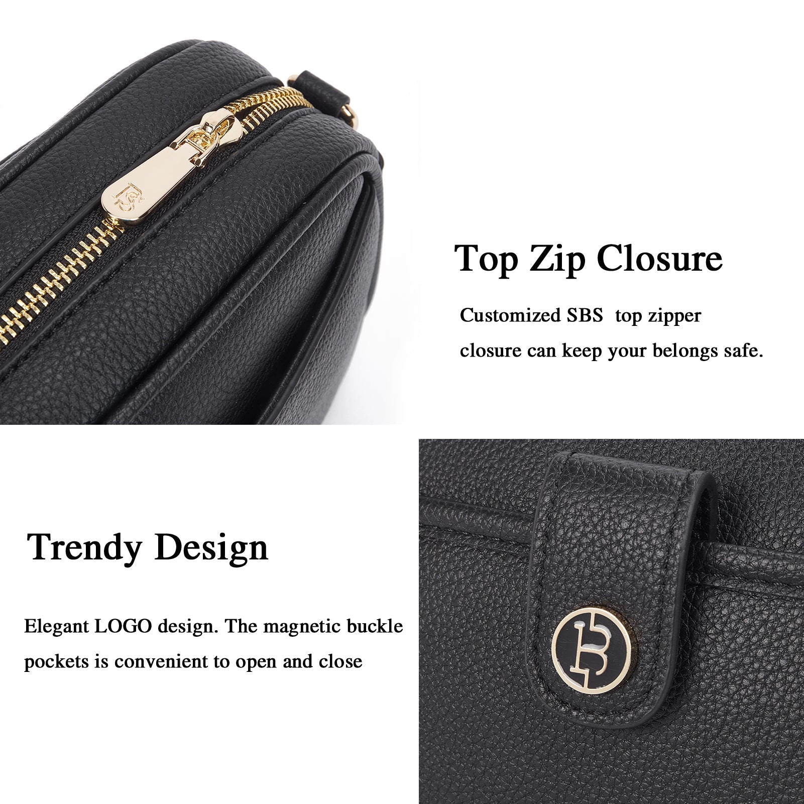 BOSTANTEN Crossbody Bags for Women Vegan Leather Purse Shoulder Handbags with Wide Strap