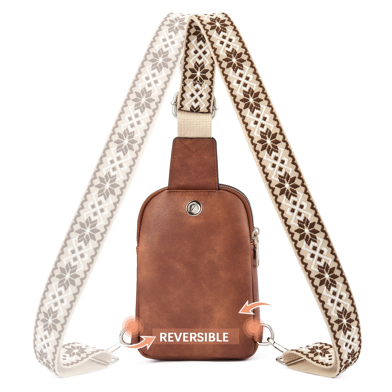 Aurora Adjustable Embroidered Shoulder Strap Crossbody Bag for Women