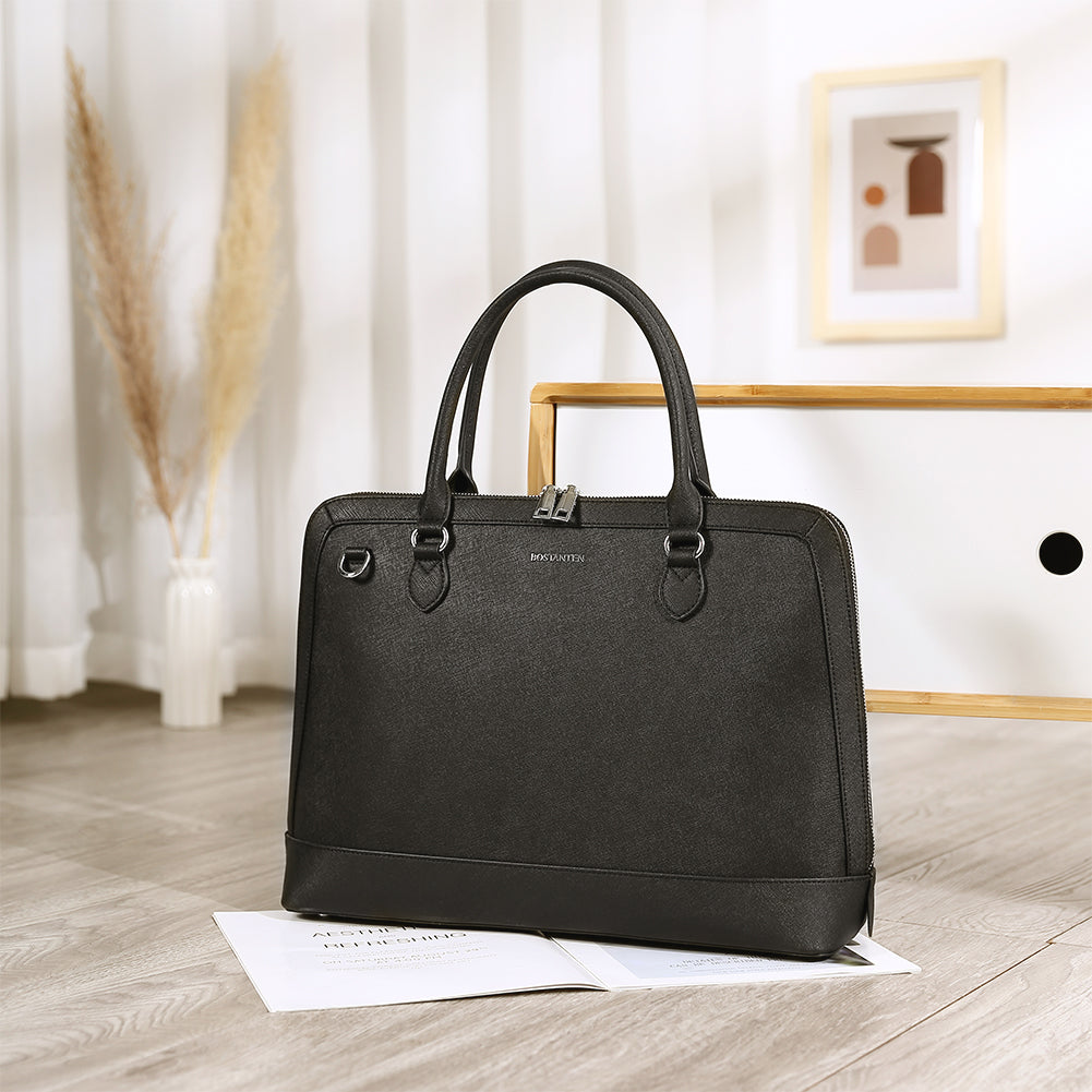 Jasmina Genuine Leather Computer Briefcase —Low-key