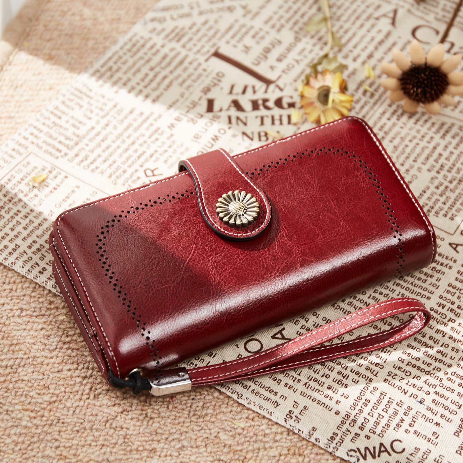 Lomy Big Wallet For Women With Wristlet — Large Capacity