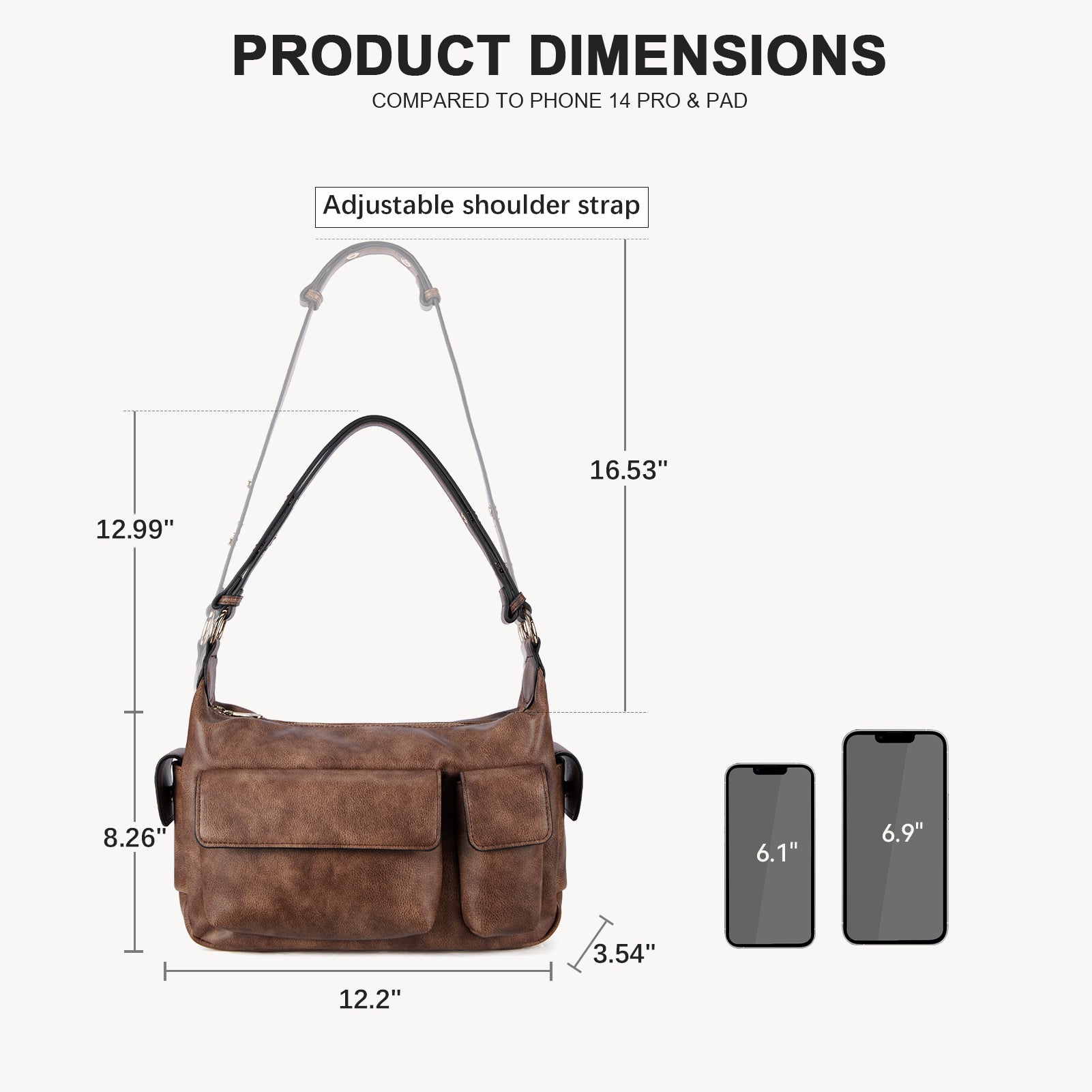 Kweli Distressed Cargo Pocket Shoulder Bag