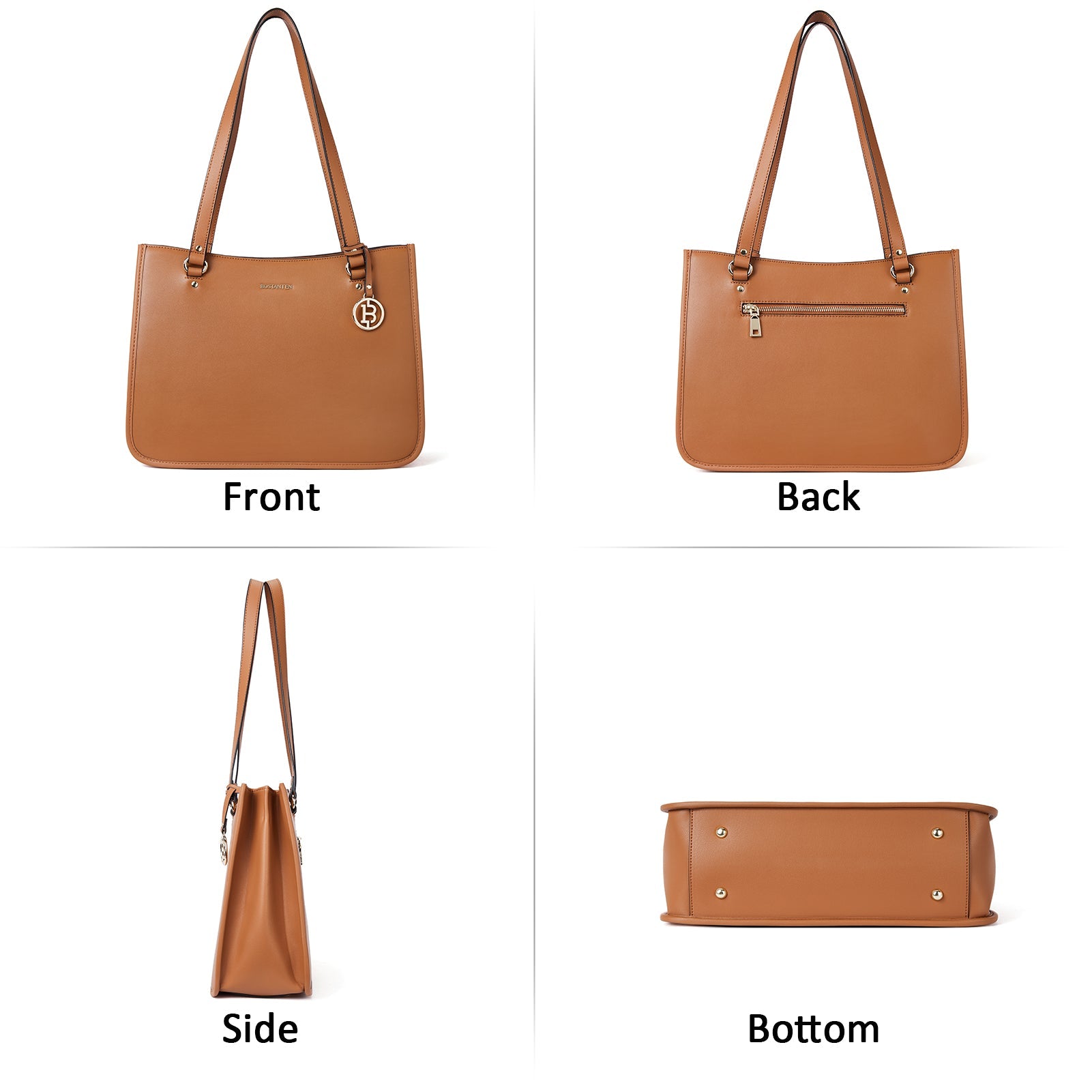 BOSTANTEN Leather Handbags Deigner Tote Bag Women Top-Handle Satchel Purses Shoulder Bags