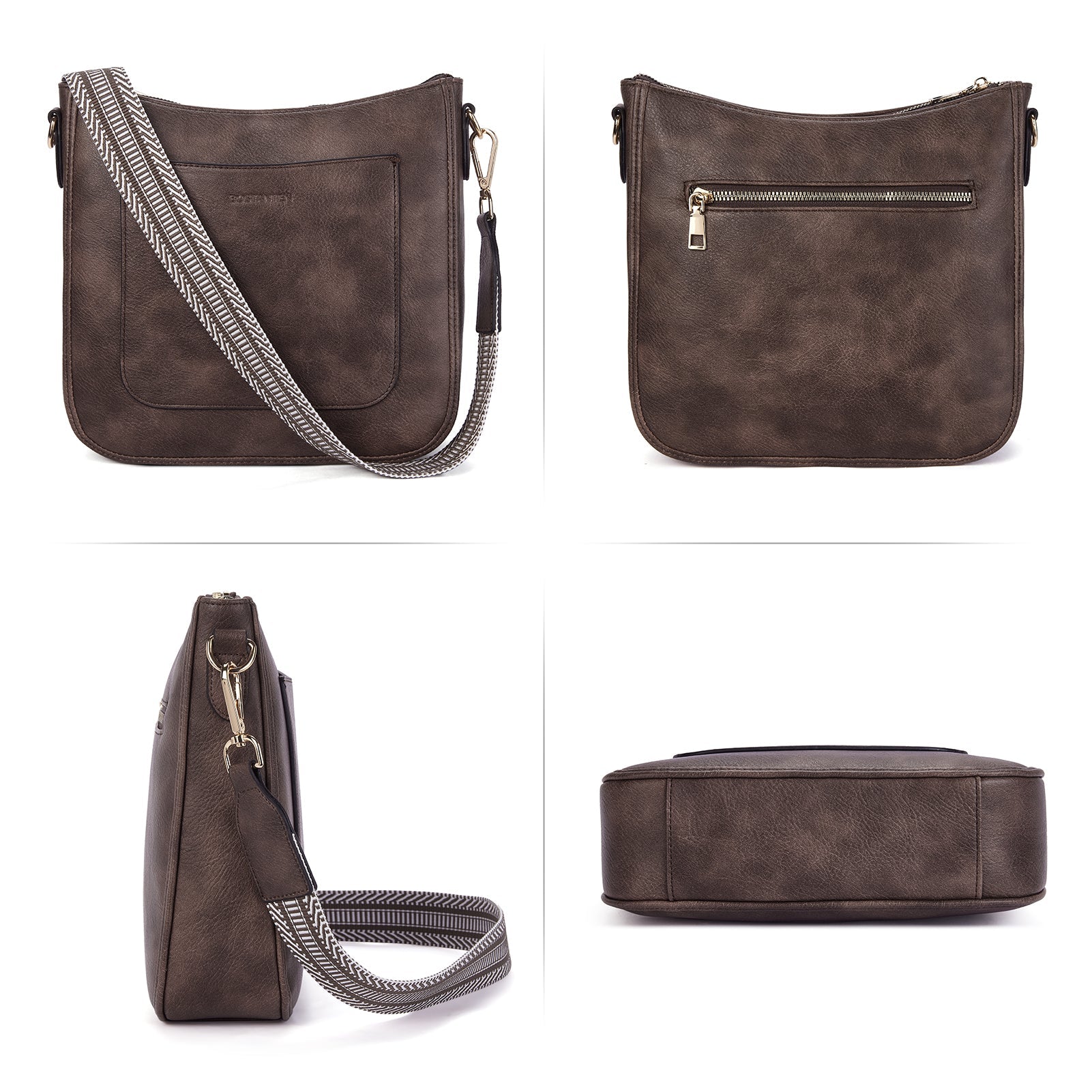 Nola Reversible Boho Straps Vegan Leather Hobo Handbags