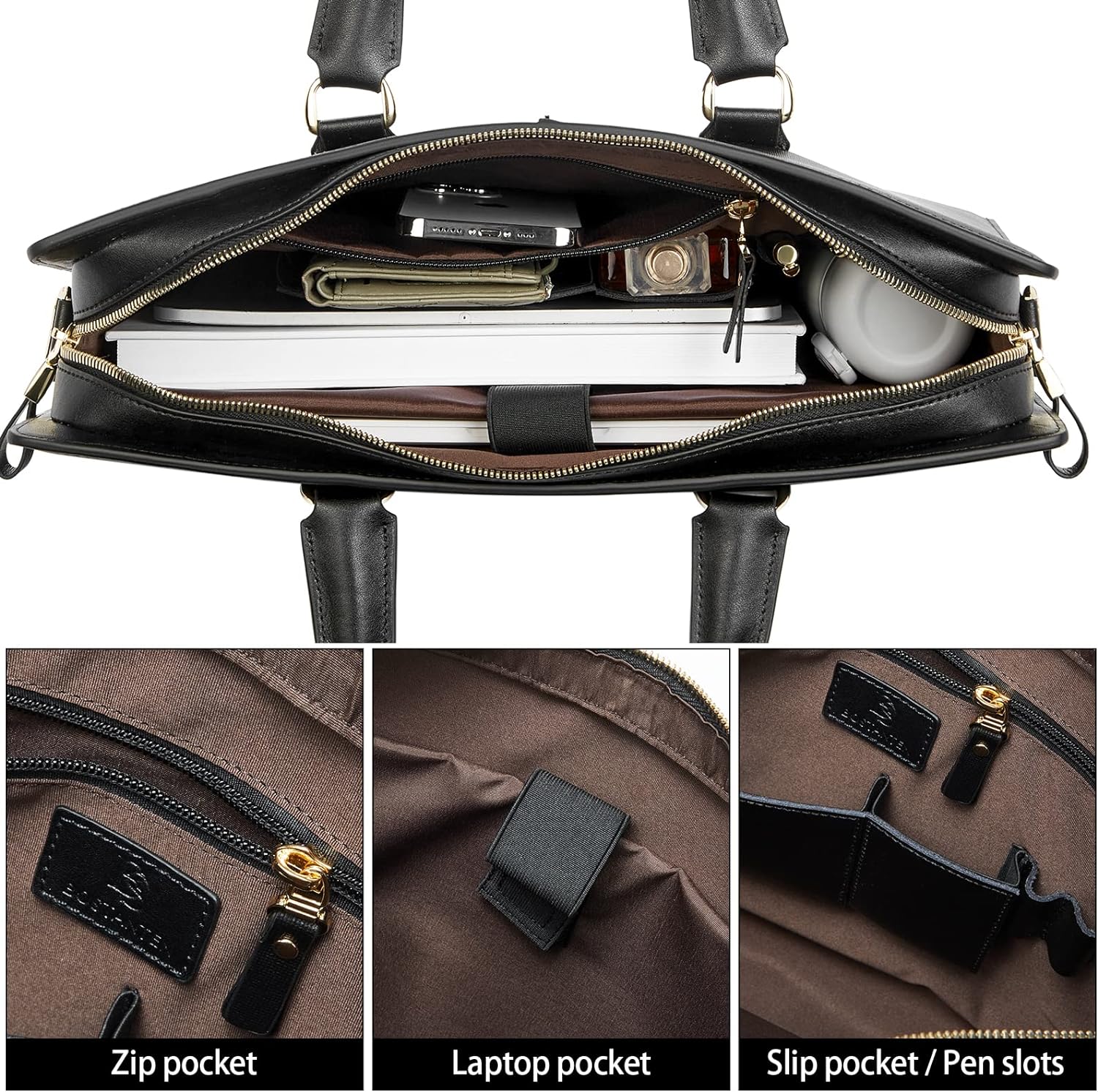 Johan Leather Lawyers Briefcase - Premium Laptop Bag