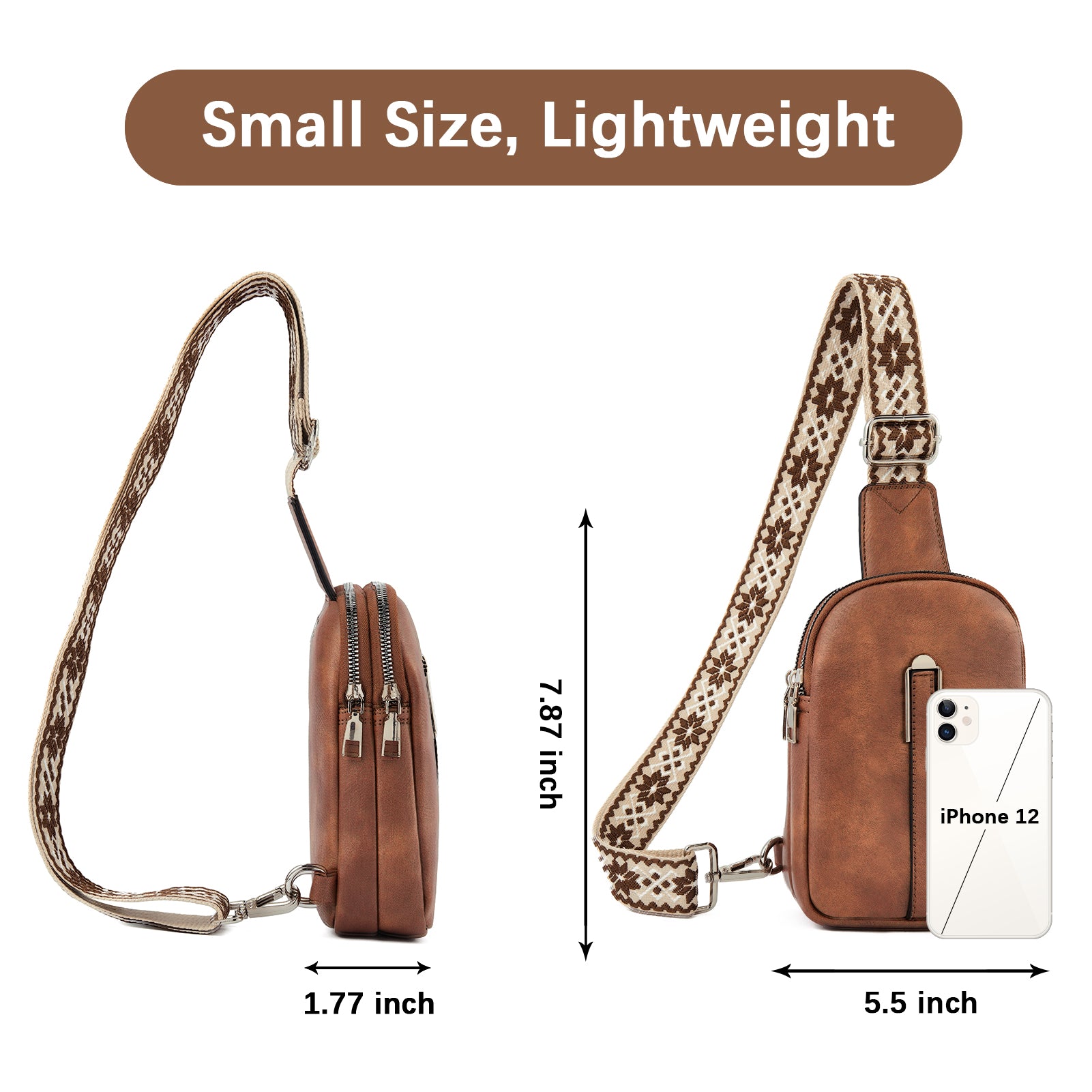 Aurora Adjustable Embroidered Shoulder Strap Crossbody Bag for Women
